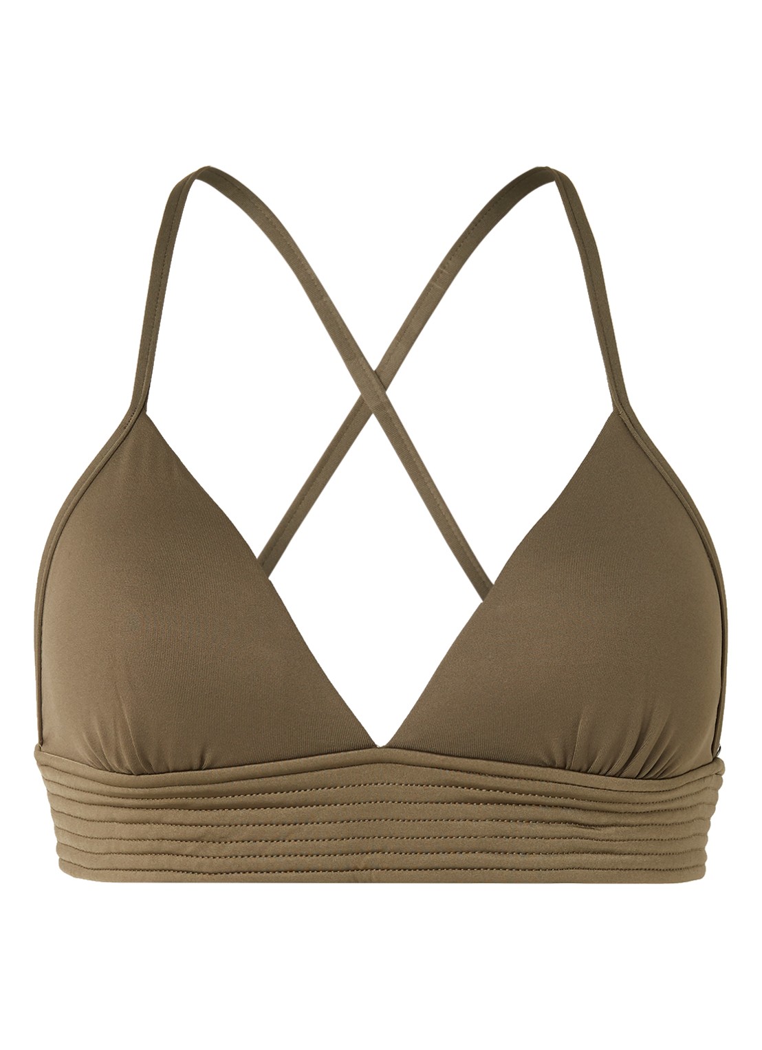 Seafolly Quilted triangel bikinitop - voorkant 3 olijfgroen