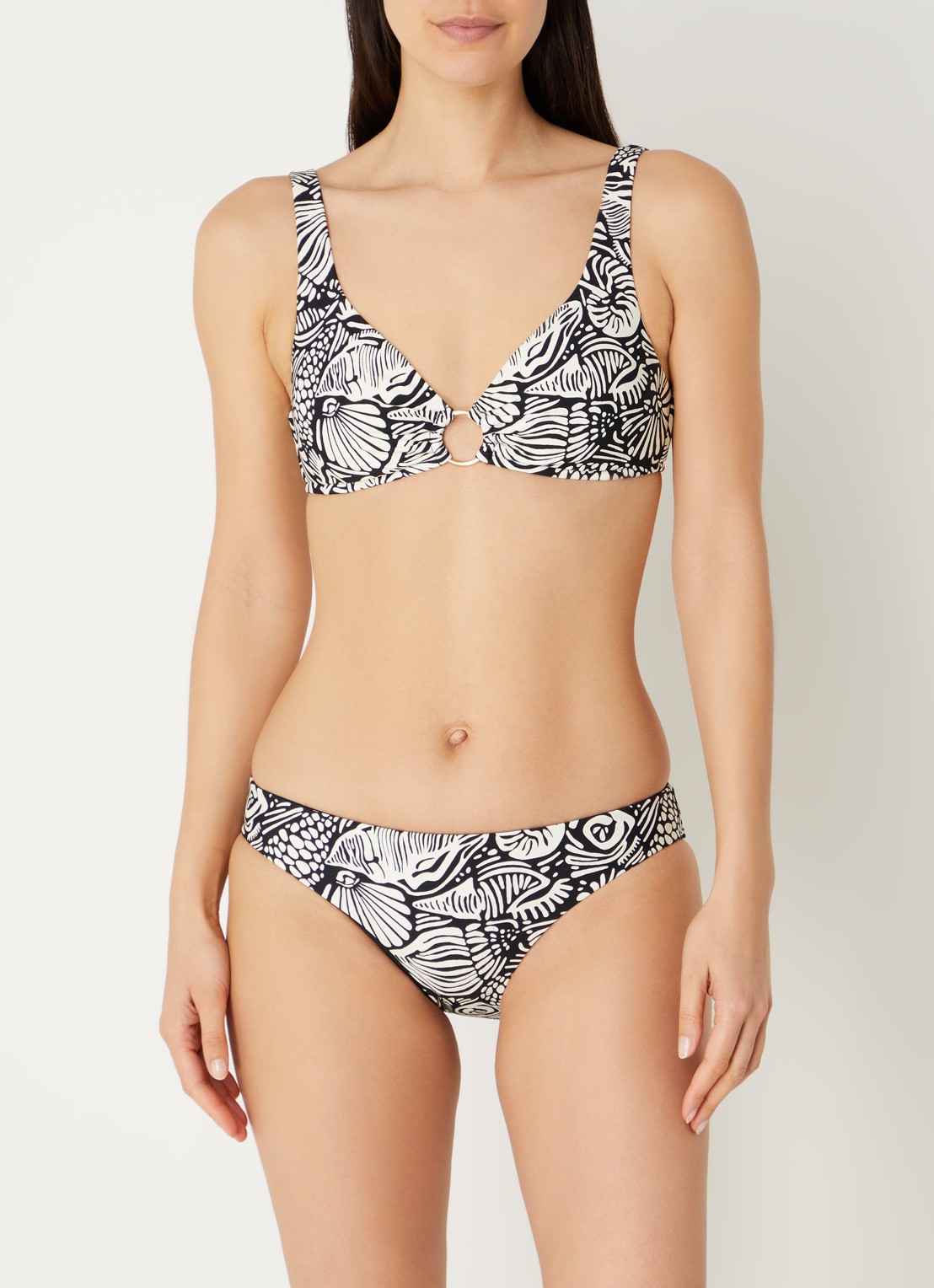 Seafolly Reversible bikinislip met print - detail 4 zwart