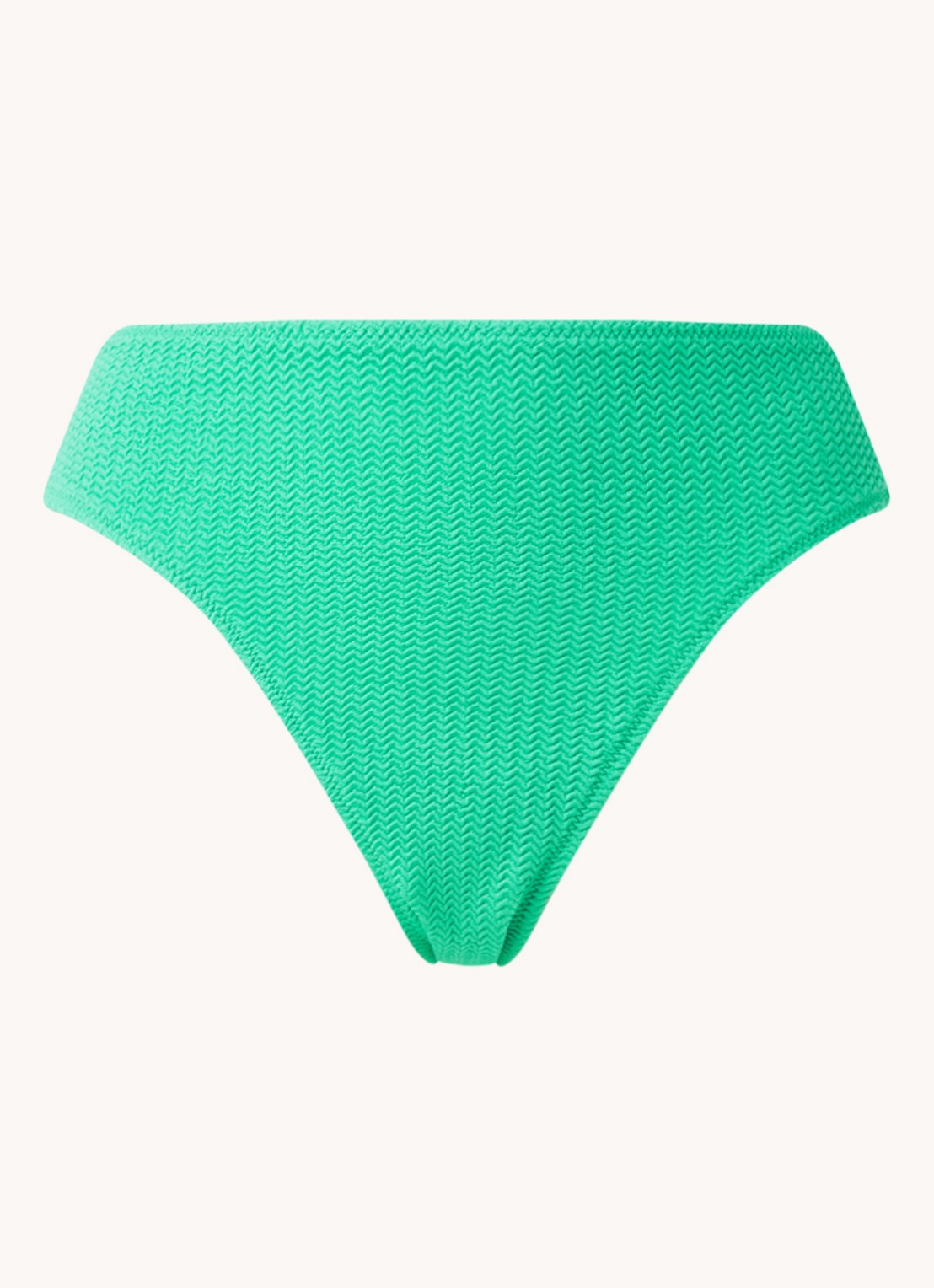 Seafolly Sea Dive high waisted brazilian bikinislip met structuur - voorkant 3 groen