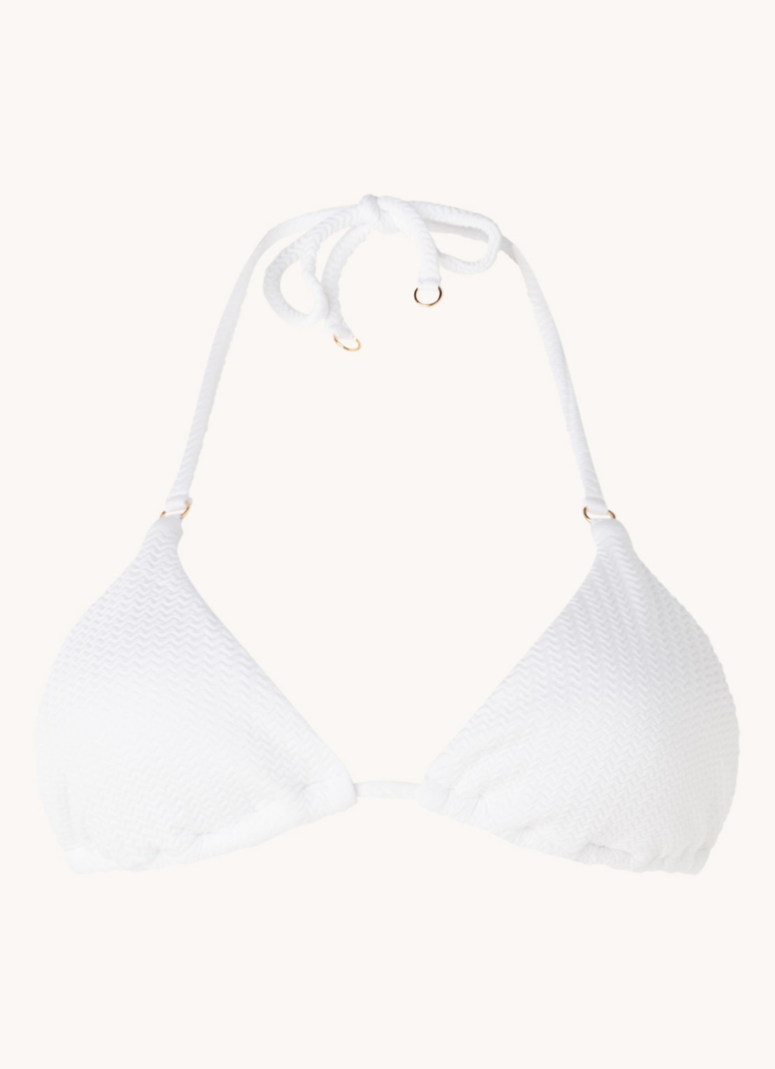 Seafolly Sea Dive voorgevormde triangel bikinitop met uitneembare vulling  - voorkant wit