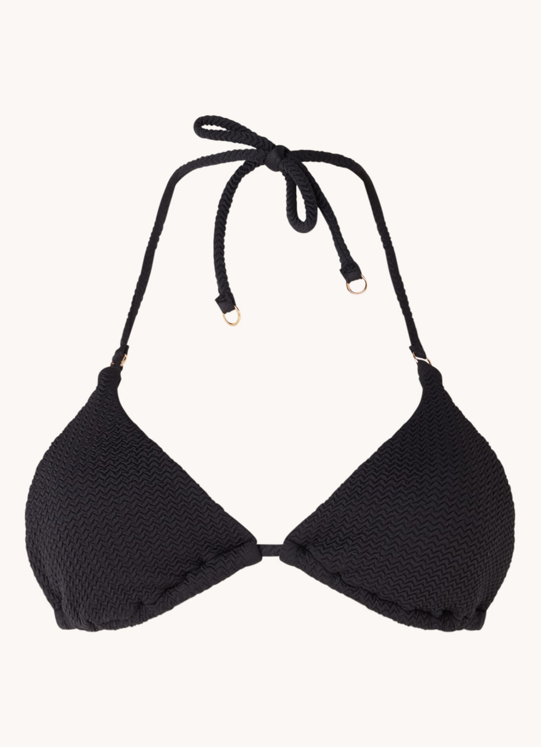 Seafolly Sea Dive voorgevormde triangel bikinitop met uitneembare vulling  - voorkant zwart