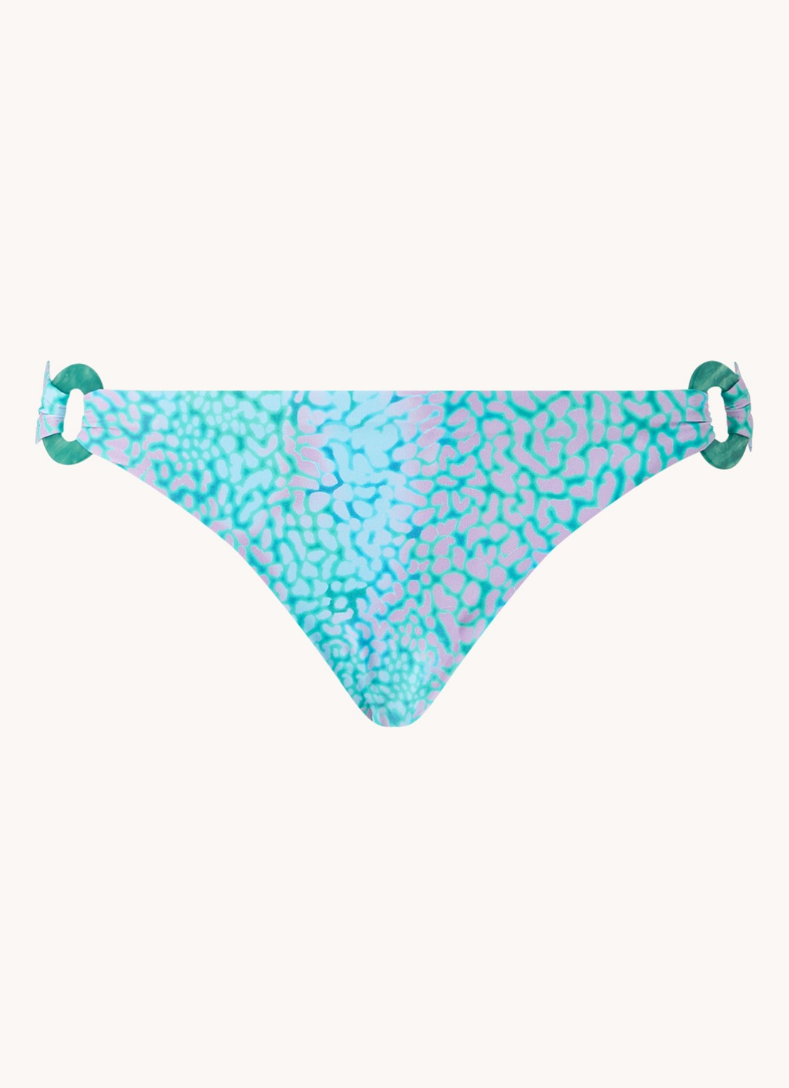 Seafolly Sea Skin bikinislip met print - voorkant turquoise