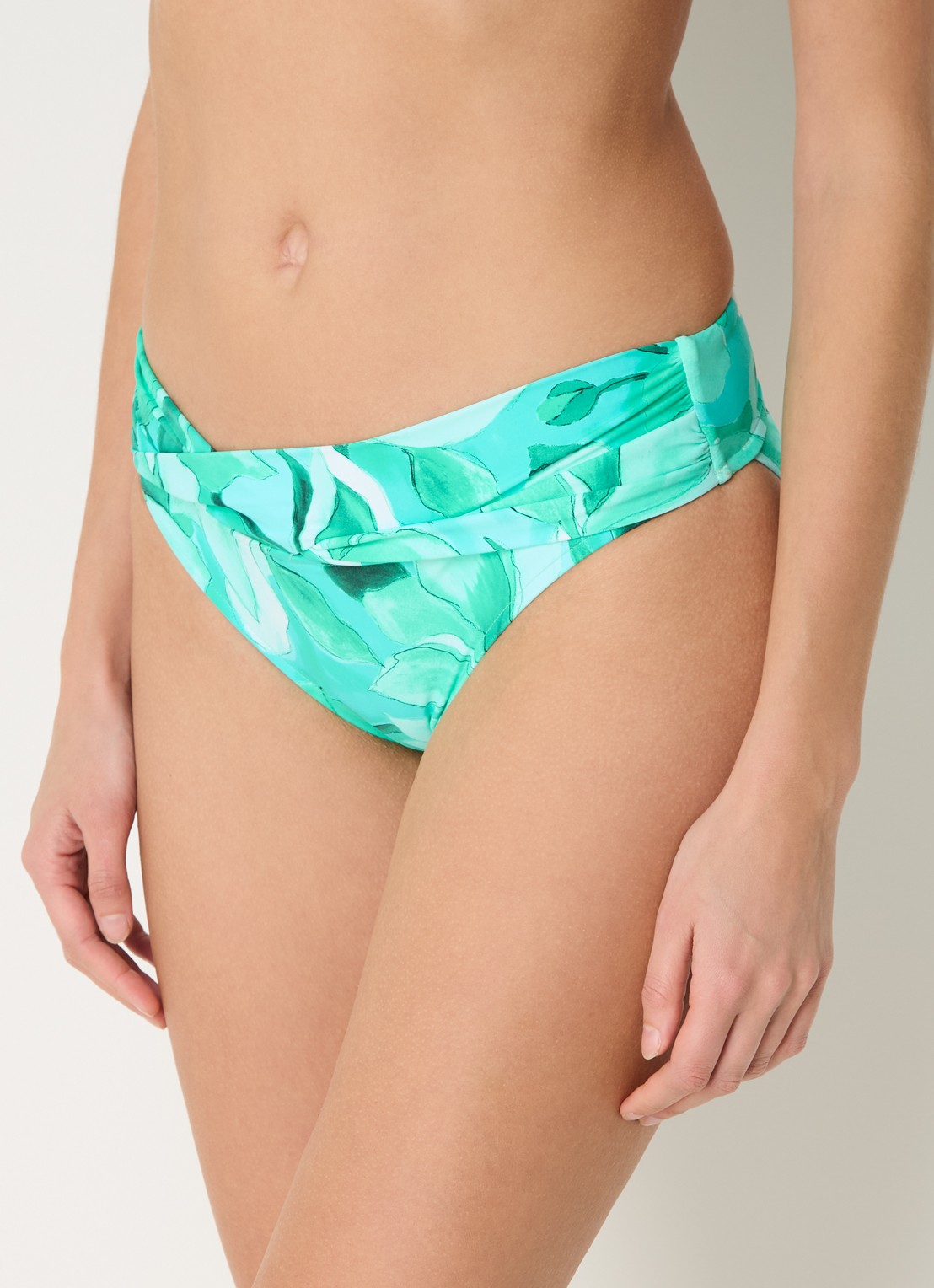 Seafolly Secret Garden bikinislip met bloemenprint - detail groen