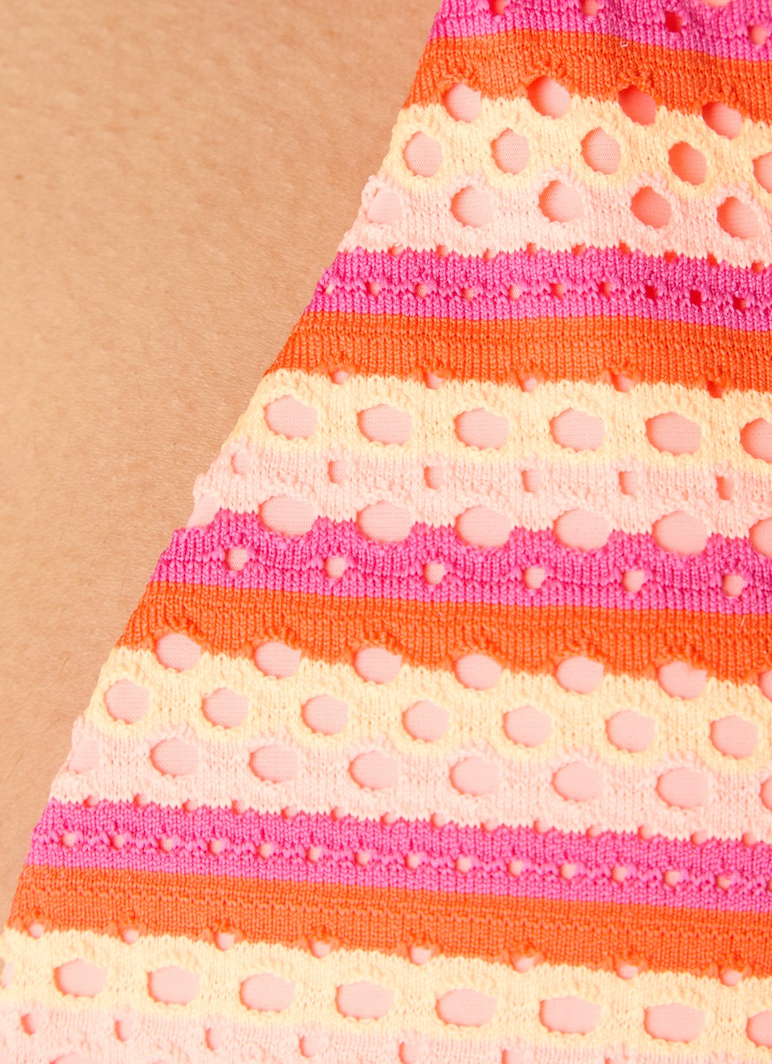 Seafolly Slide triangel bikinitop met structuur - detail 5 oranjerood