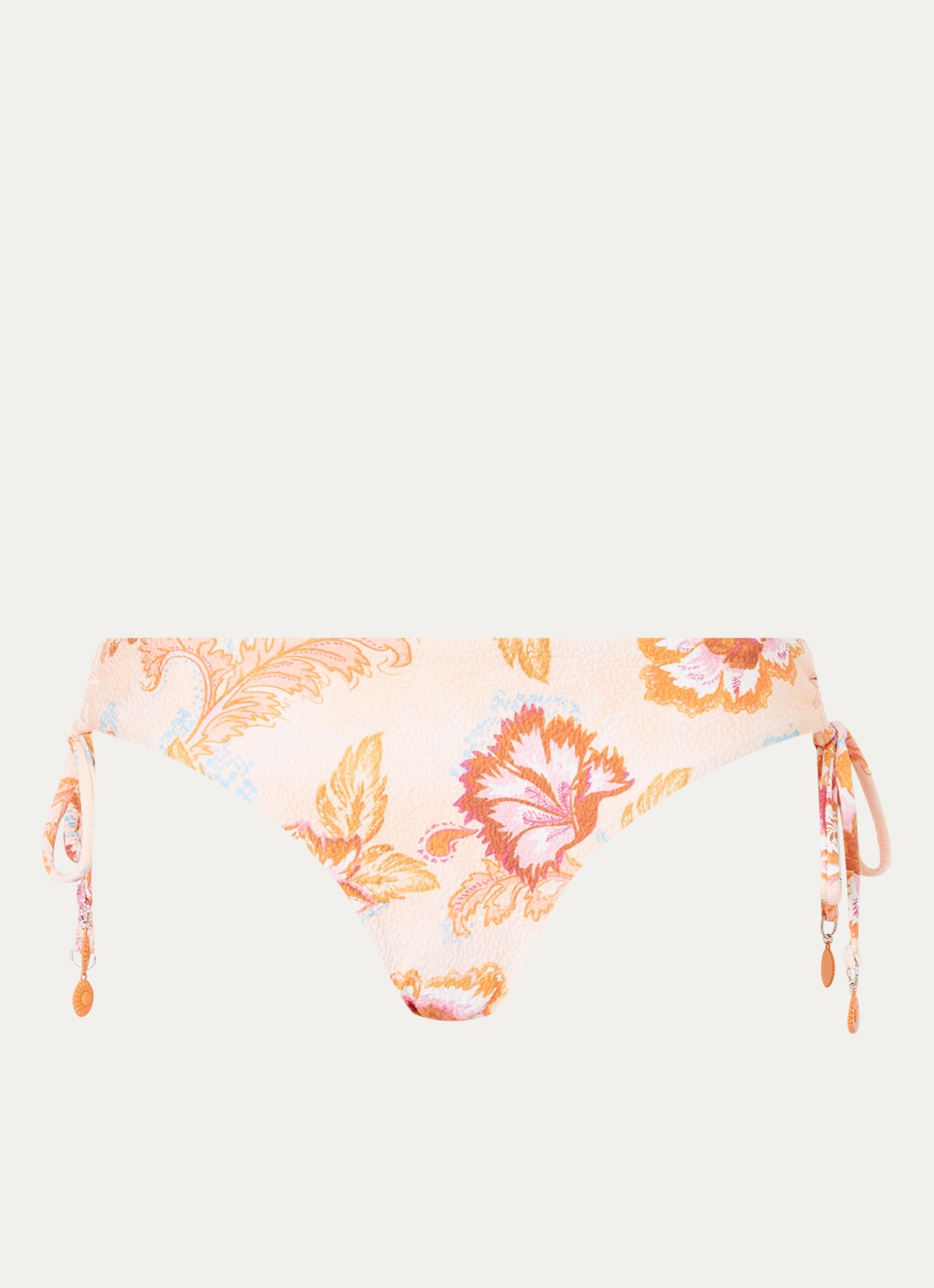 Seafolly Spring Festival tanga bikinislip met bloemenprint - voorkant 2 orange