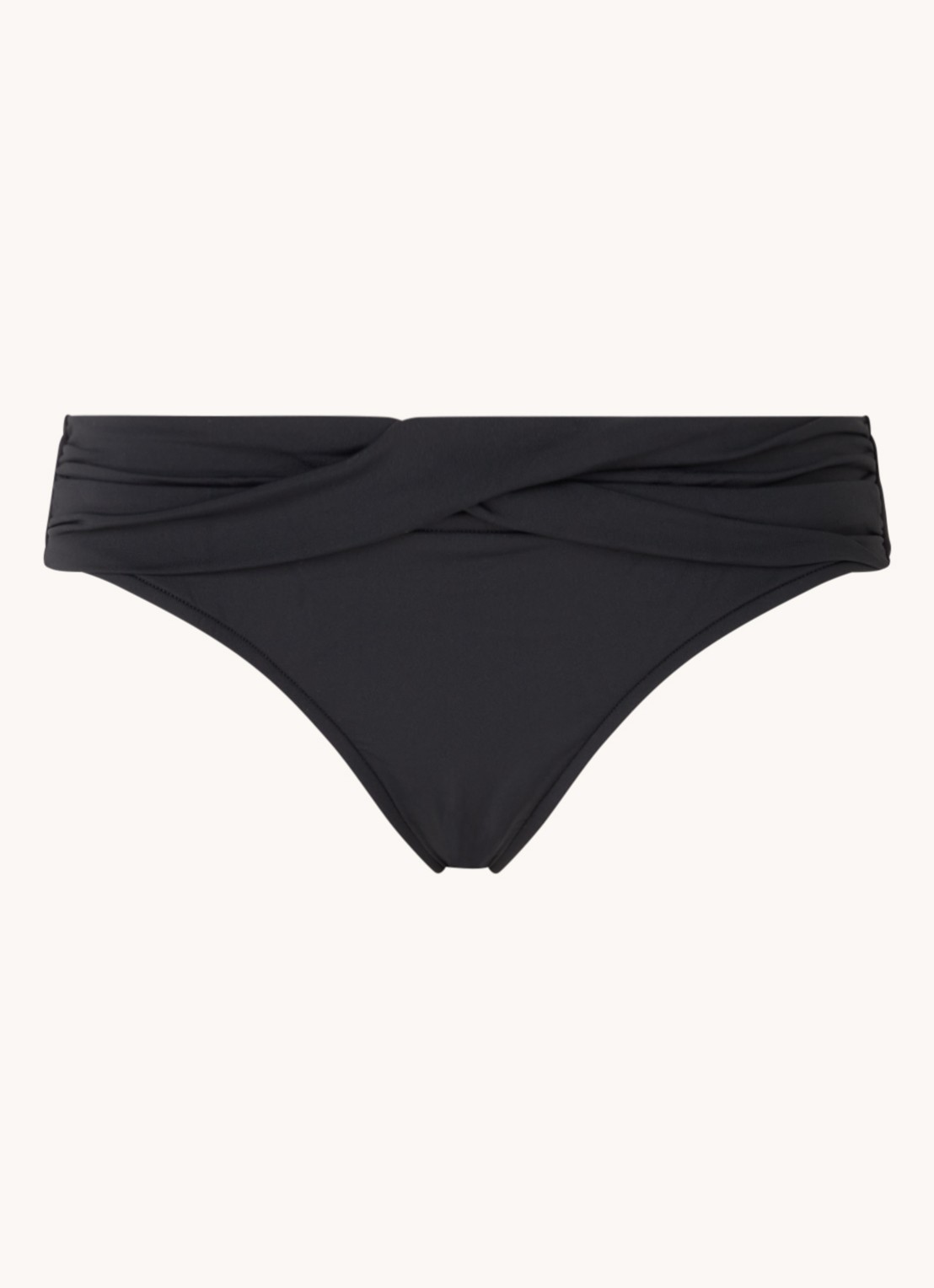 Seafolly Twist hipster bikinislip met plooidetail - voorkant zwart