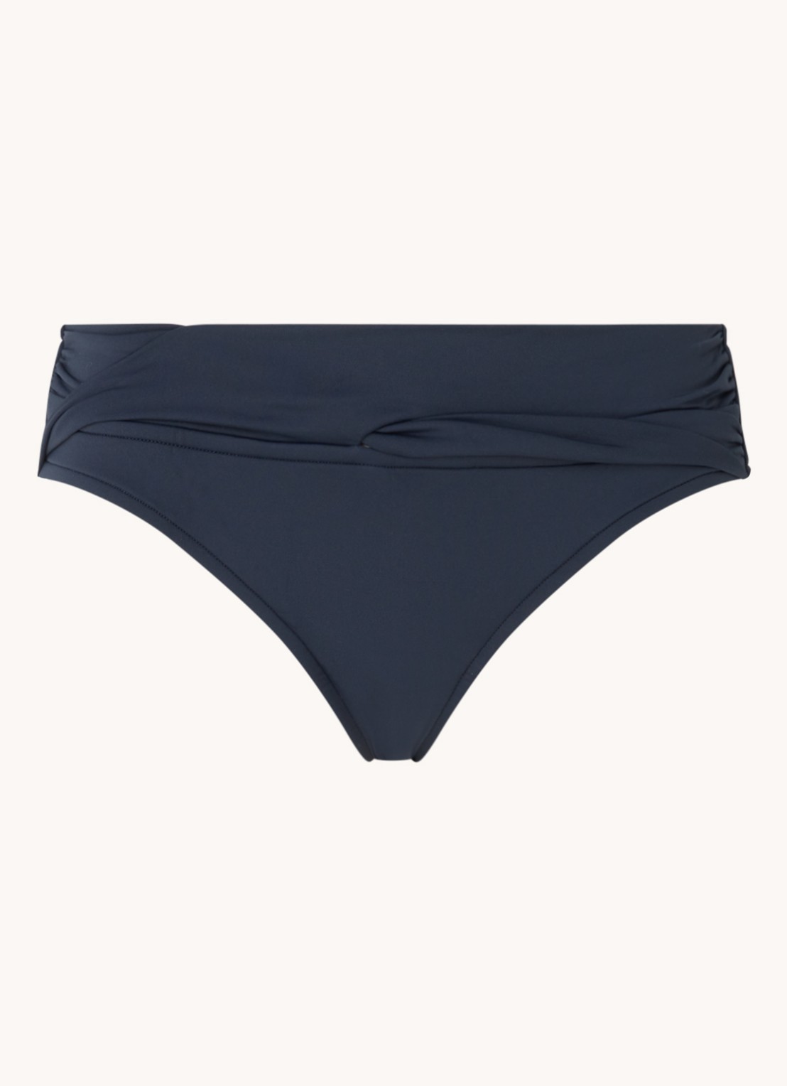 Seafolly Twist hipster bikinislip met plooidetail - voorkant 2 donkerblauw