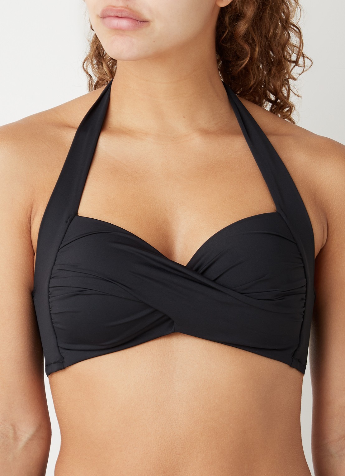 Seafolly Twist voorgevormde halter bikinitop  - detail 4 zwart