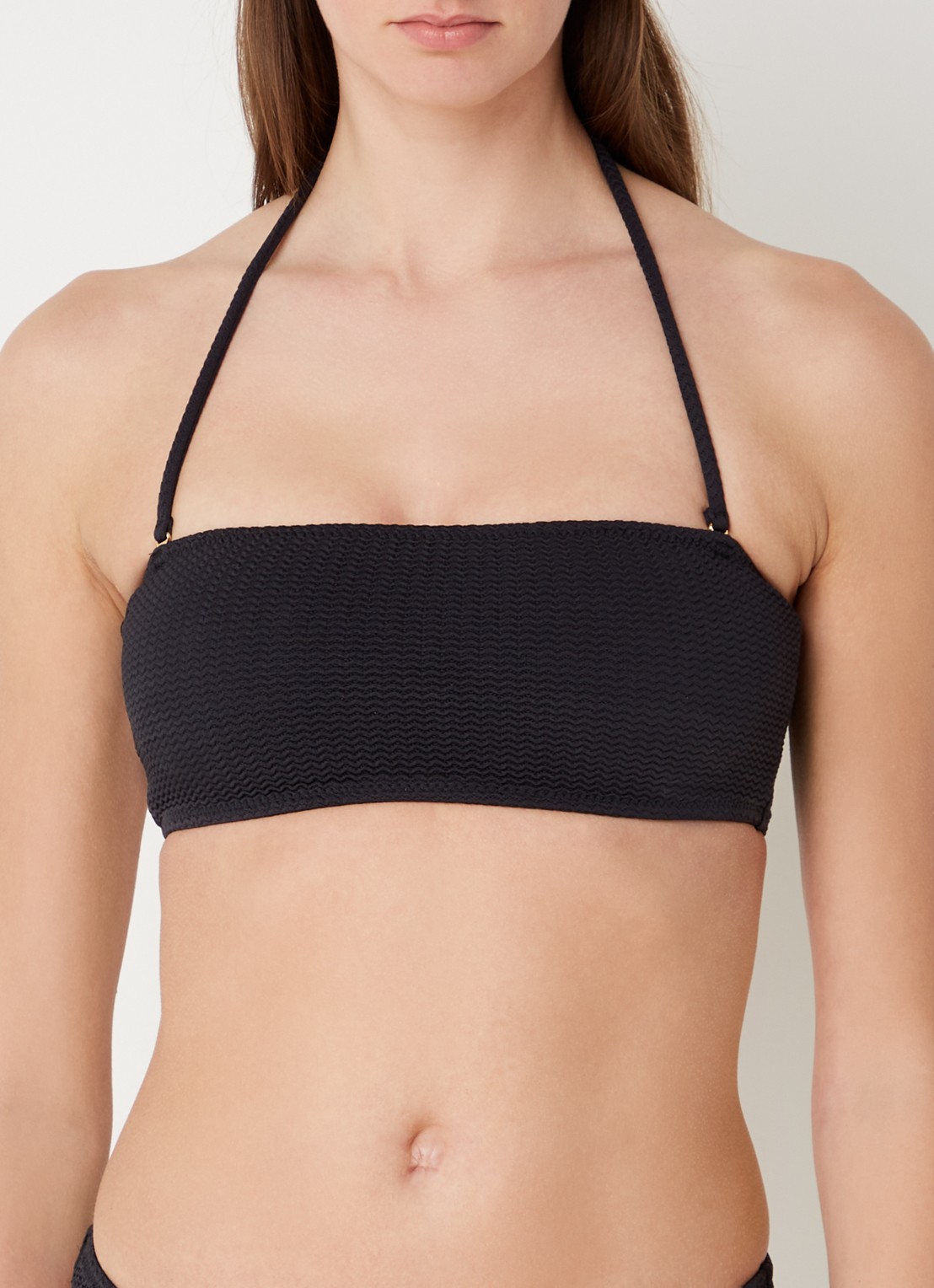 Seafolly Voorgevormde bandeau bikinitop met uitneembare vulling - detail 2 zwart