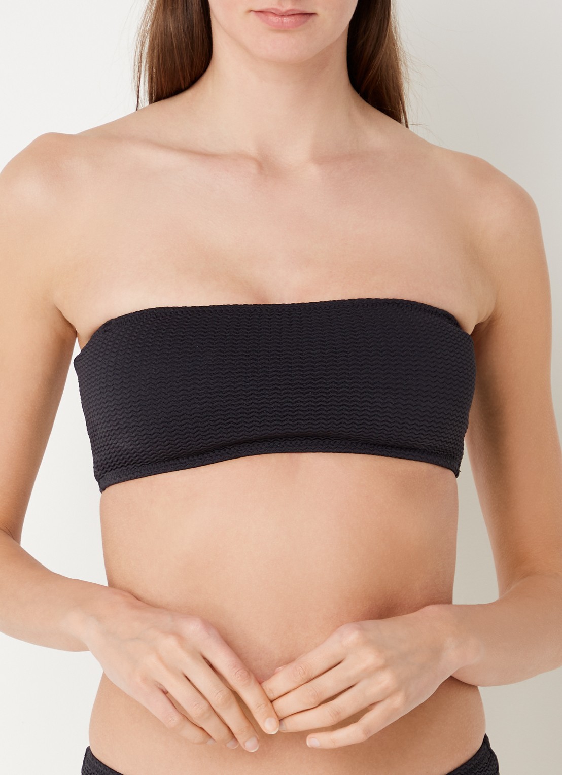 Seafolly Voorgevormde bandeau bikinitop met uitneembare vulling - detail 3 zwart