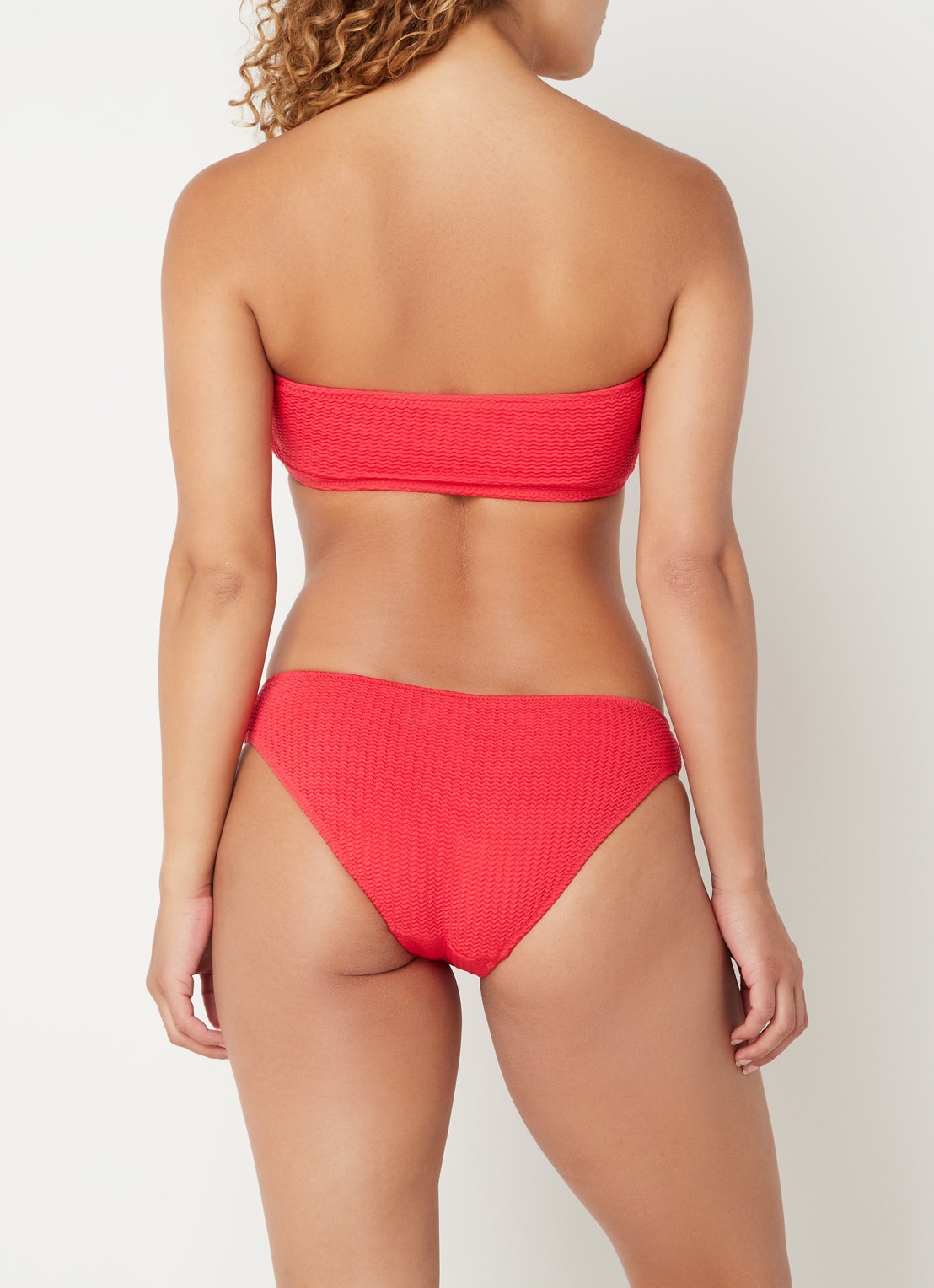 Seafolly Voorgevormde bandeau bikinitop met uitneembare vulling - achterkant steenrood