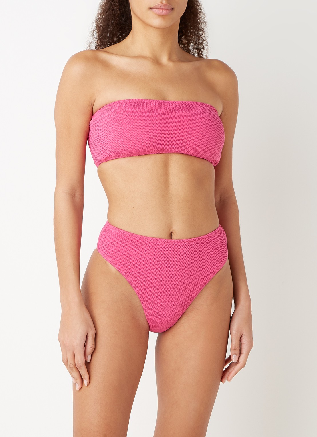 Seafolly Voorgevormde bandeau bikinitop met uitneembare vulling - voorkant 5 fuchsia