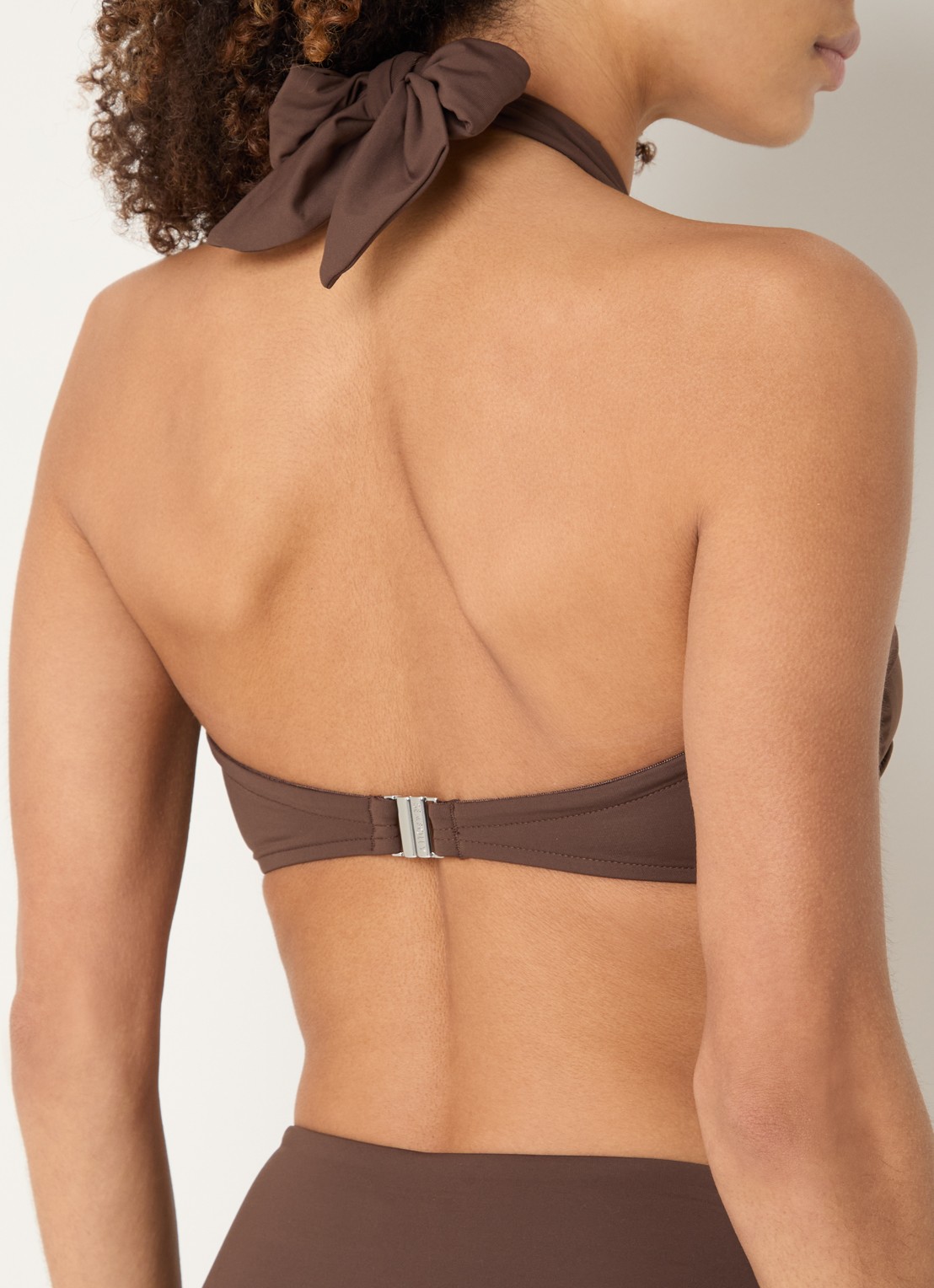 Seafolly Voorgevormde halter bikinitop - achterkant 3 donkerbruin