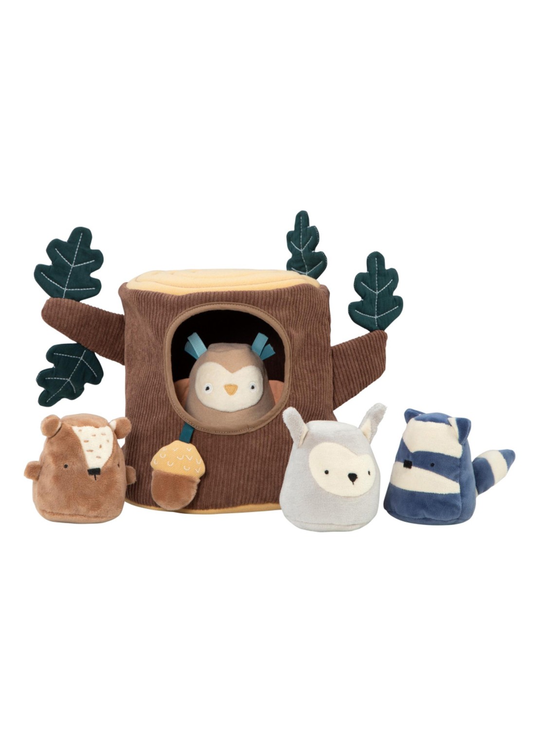 Sebra Builders Teeny Toes houten vormenstoof speelgoed - voorkant donkerbruin