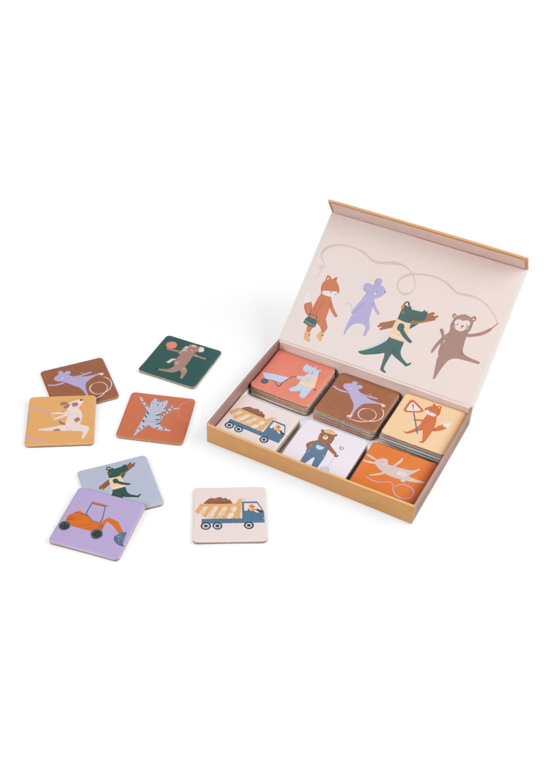 Sebra Builders Teeny Toes Memory Game spel - voorkant multicolor