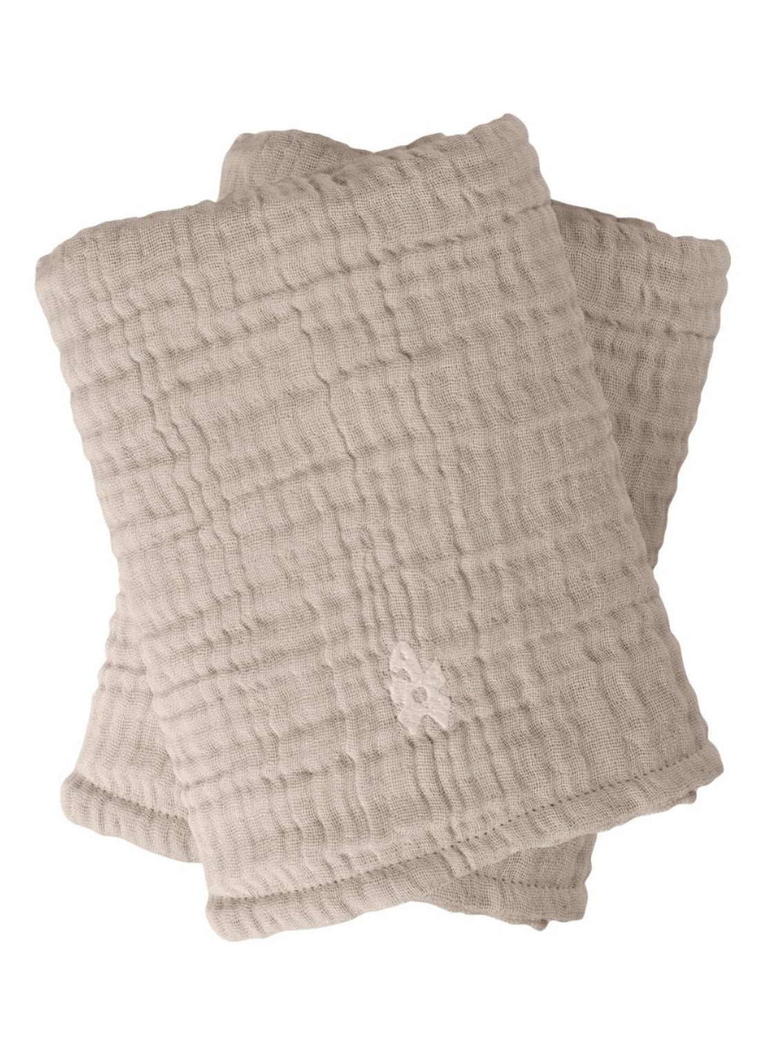 Sebra Mousseline handdoek set van 2 - voorkant beige