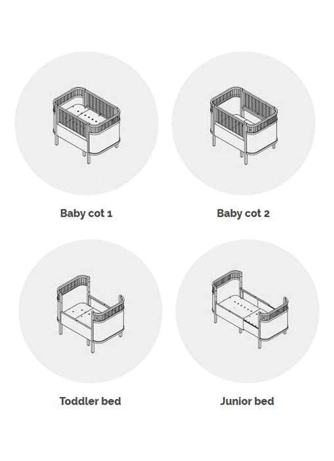 Sebra Sebra Kili baby ledikant - detail 4 donkergrijs
