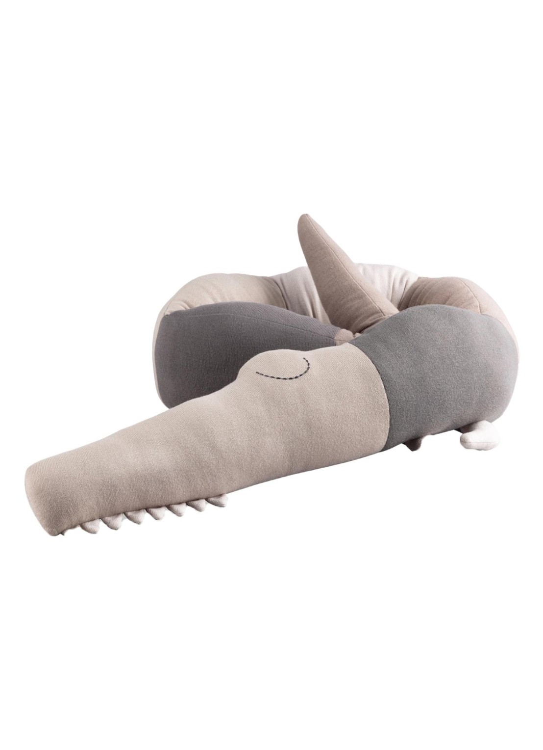 Sebra Sleepy Croc krokodil knuffel gebreid - voorkant beige