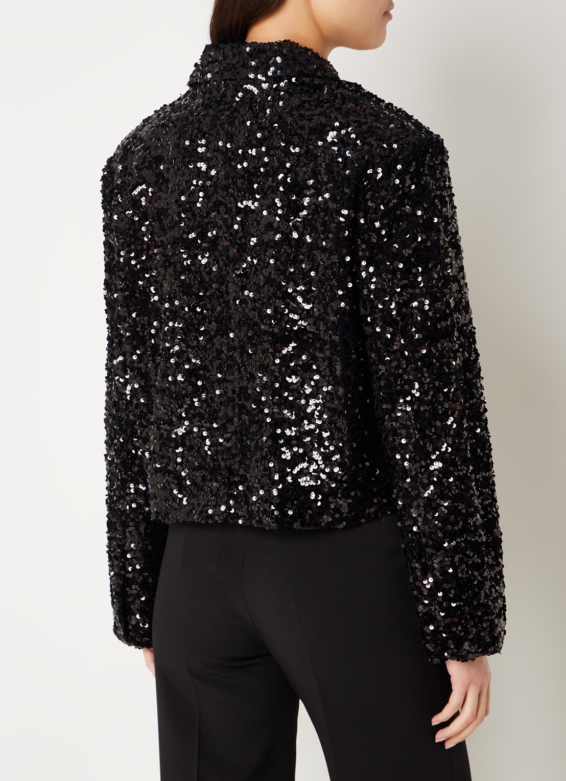 Second Female Cropped blazer met pailletten - achterkant 5 zwart