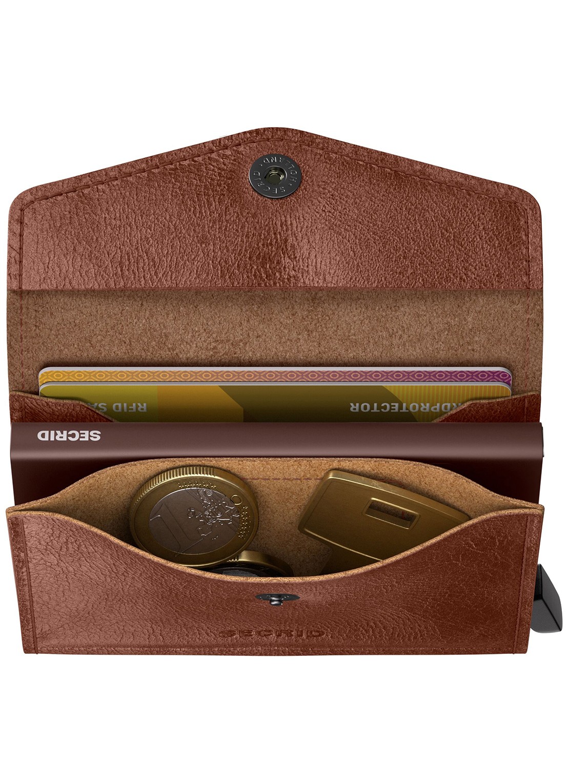 Secrid Enveloppe Vintage pasjeshouder van leer - detail cognac