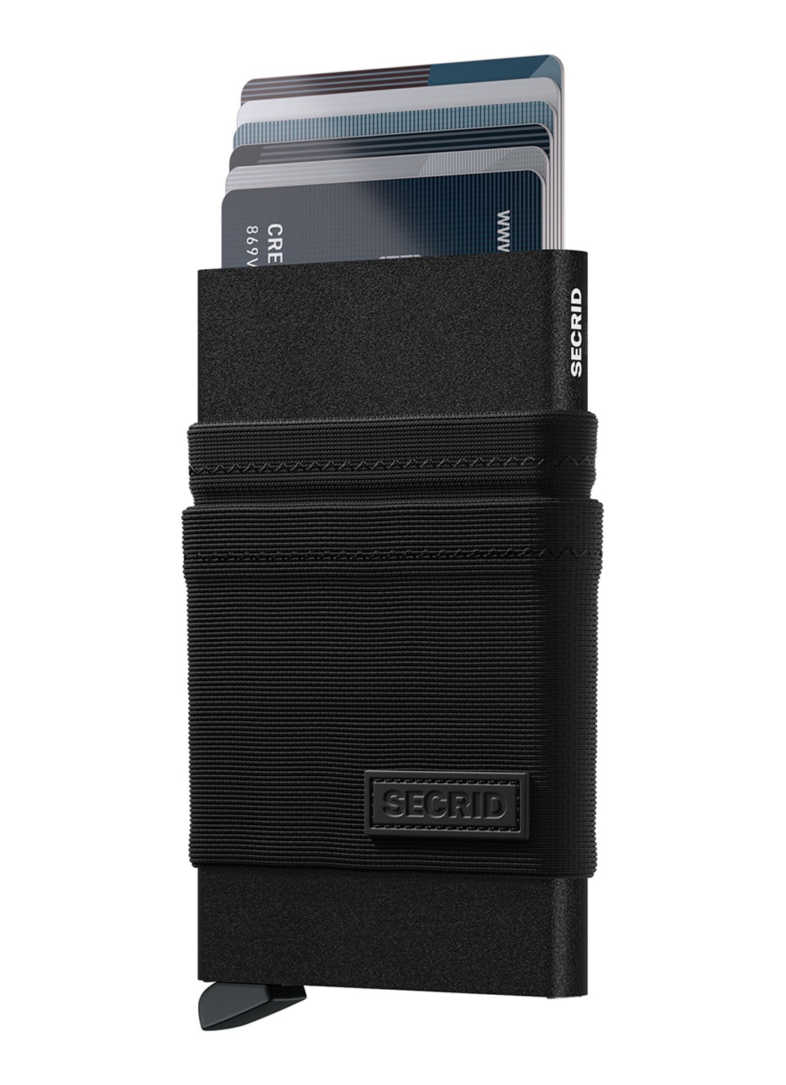 Secrid Flexwallet pasjeshouder van aluminium - voorkant 2 zwart
