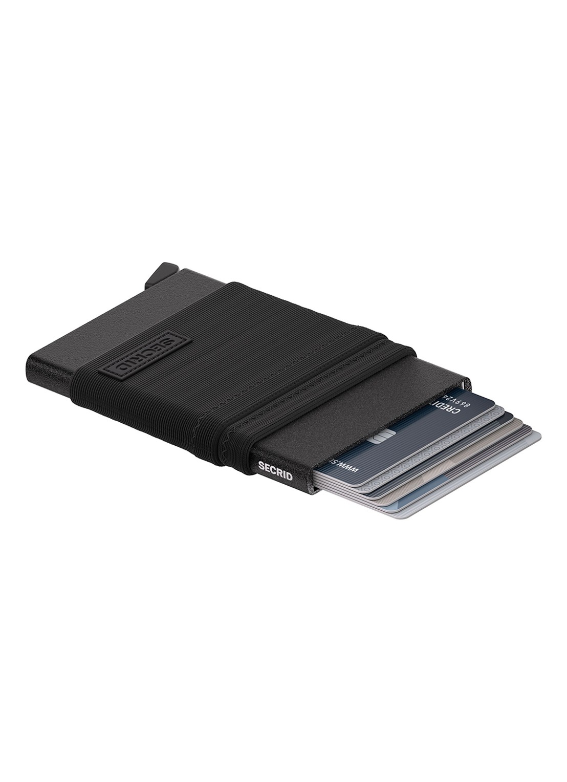 Secrid Flexwallet pasjeshouder van aluminium - voorkant 3 zwart