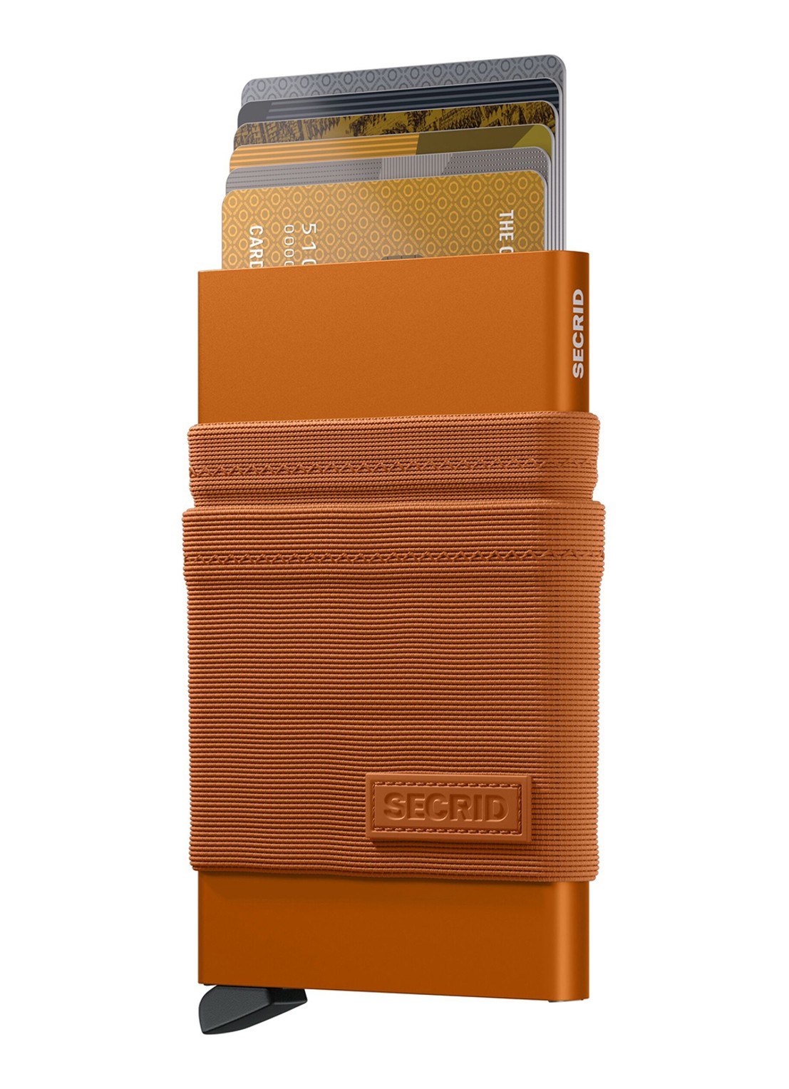Secrid Flexwallet pasjeshouder van aluminium - voorkant orange