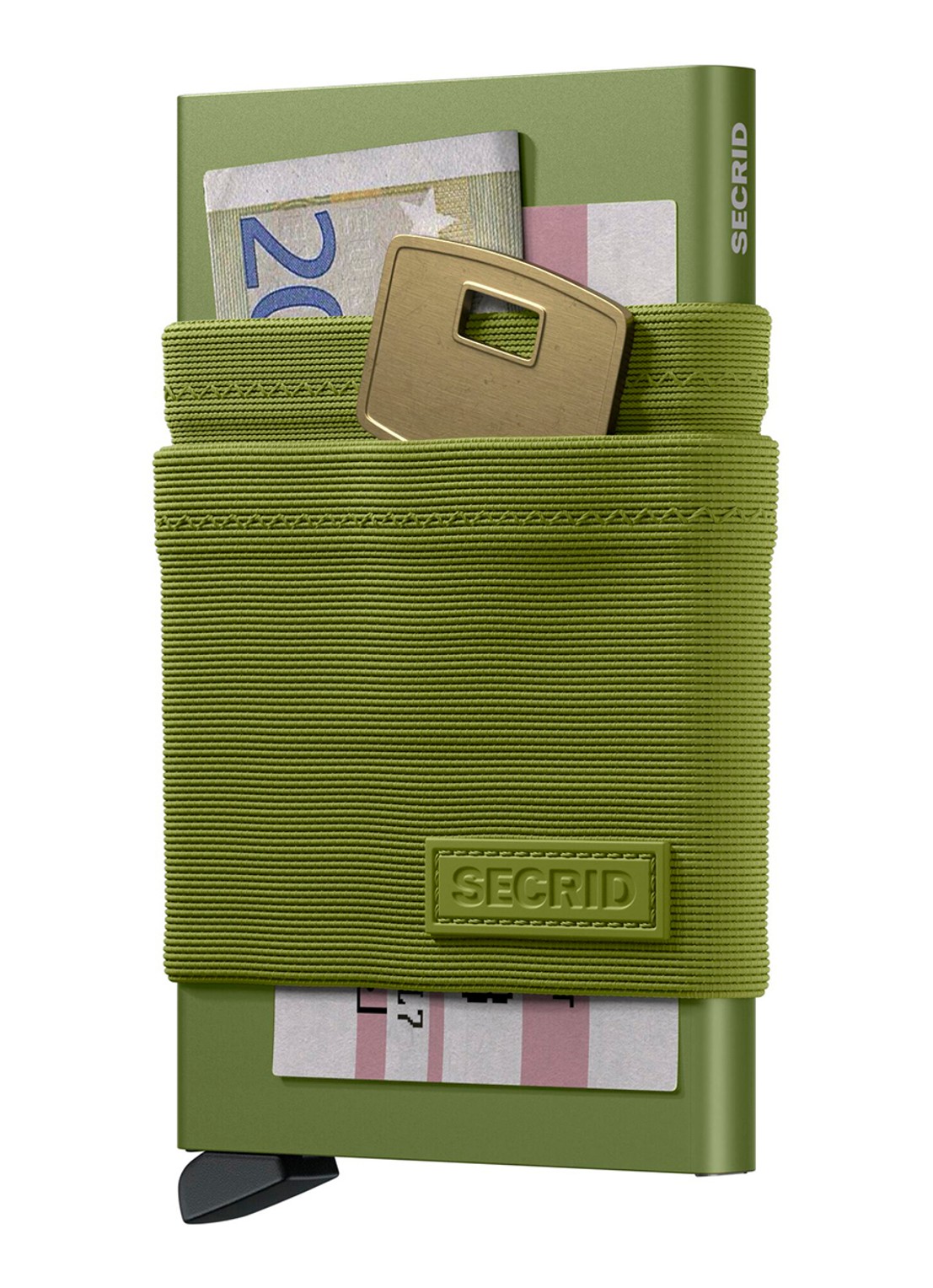 Secrid Flexwallet pasjeshouder van aluminium - detail groen