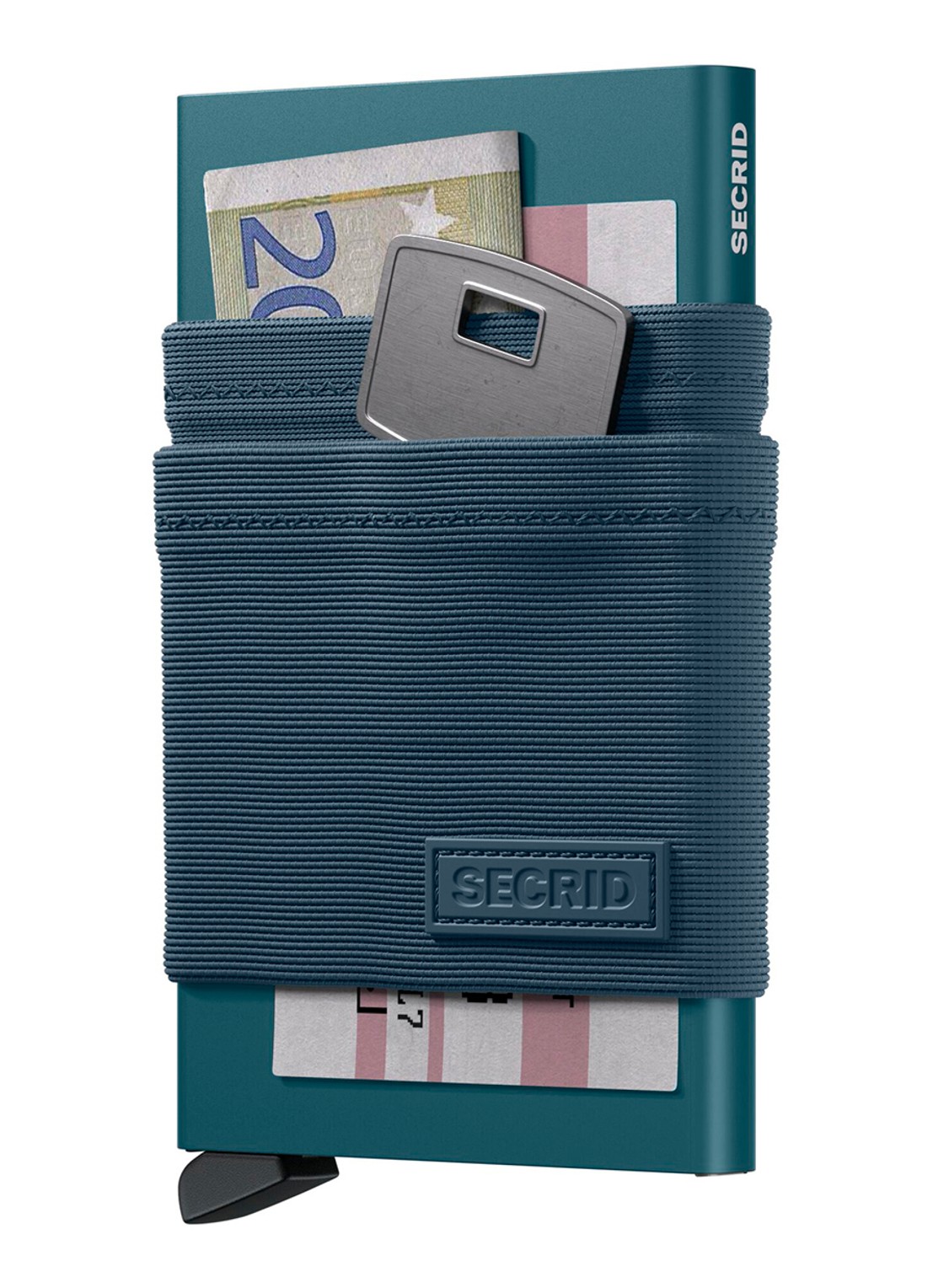 Secrid Flexwallet pasjeshouder van aluminium - detail turquoise