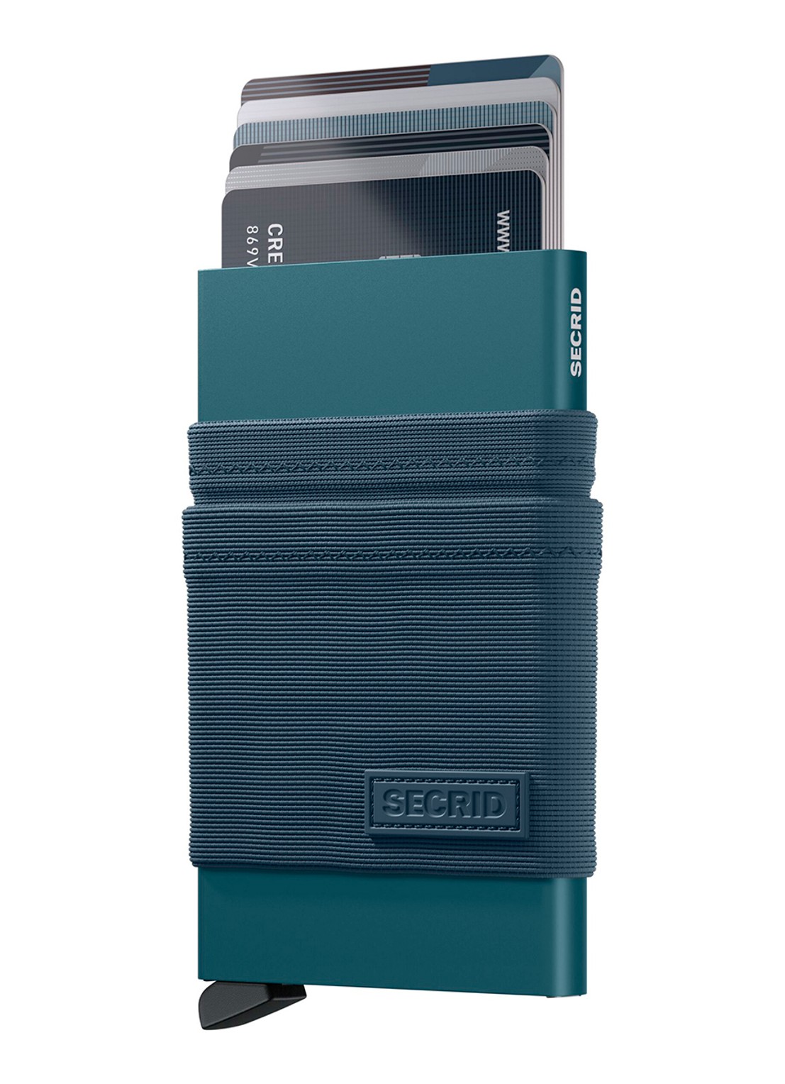 Secrid Flexwallet pasjeshouder van aluminium - voorkant 4 turquoise