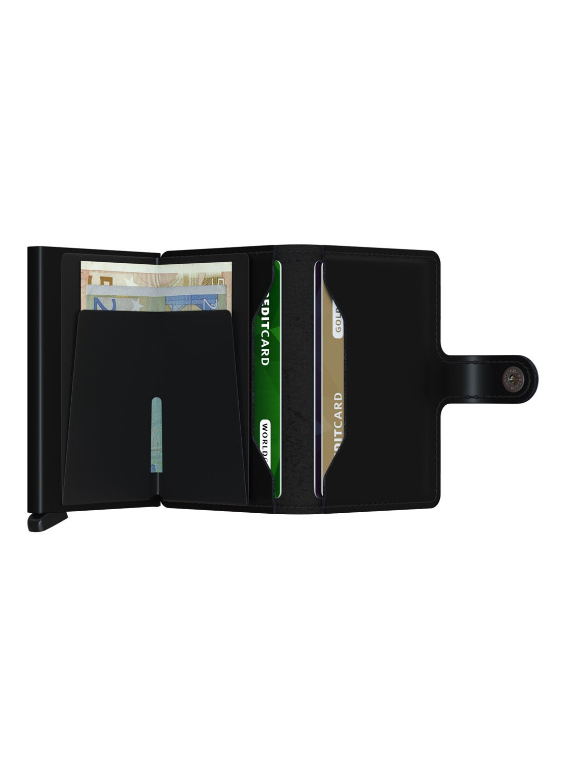 Secrid Miniwallet Matte Pasjeshouder van leer - achterkant 4 zwart