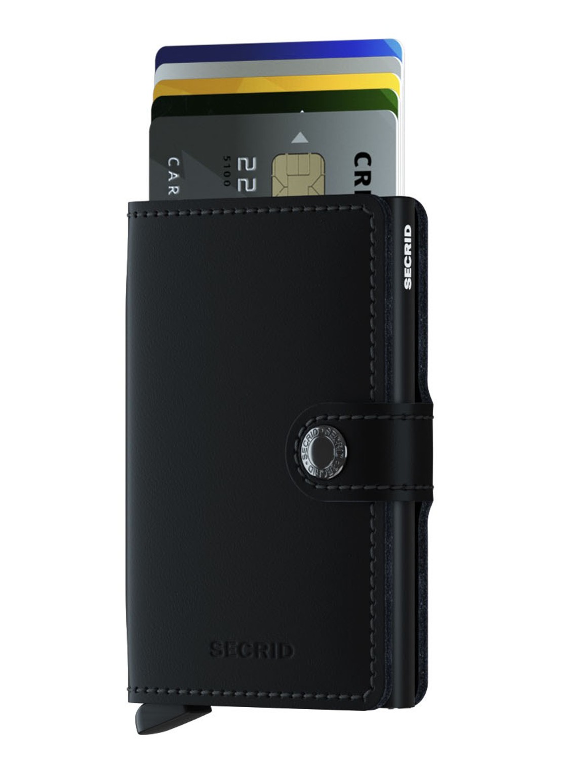 Secrid Miniwallet Matte Pasjeshouder van leer - voorkant 2 zwart