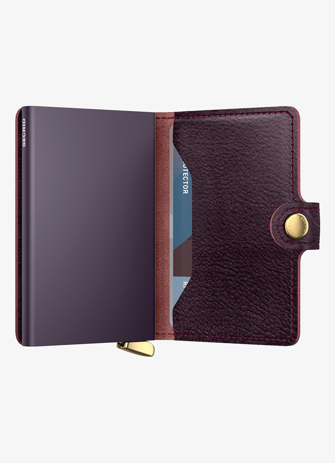 Secrid Miniwallet+ pasjeshouder van leer - detail 3 aubergine