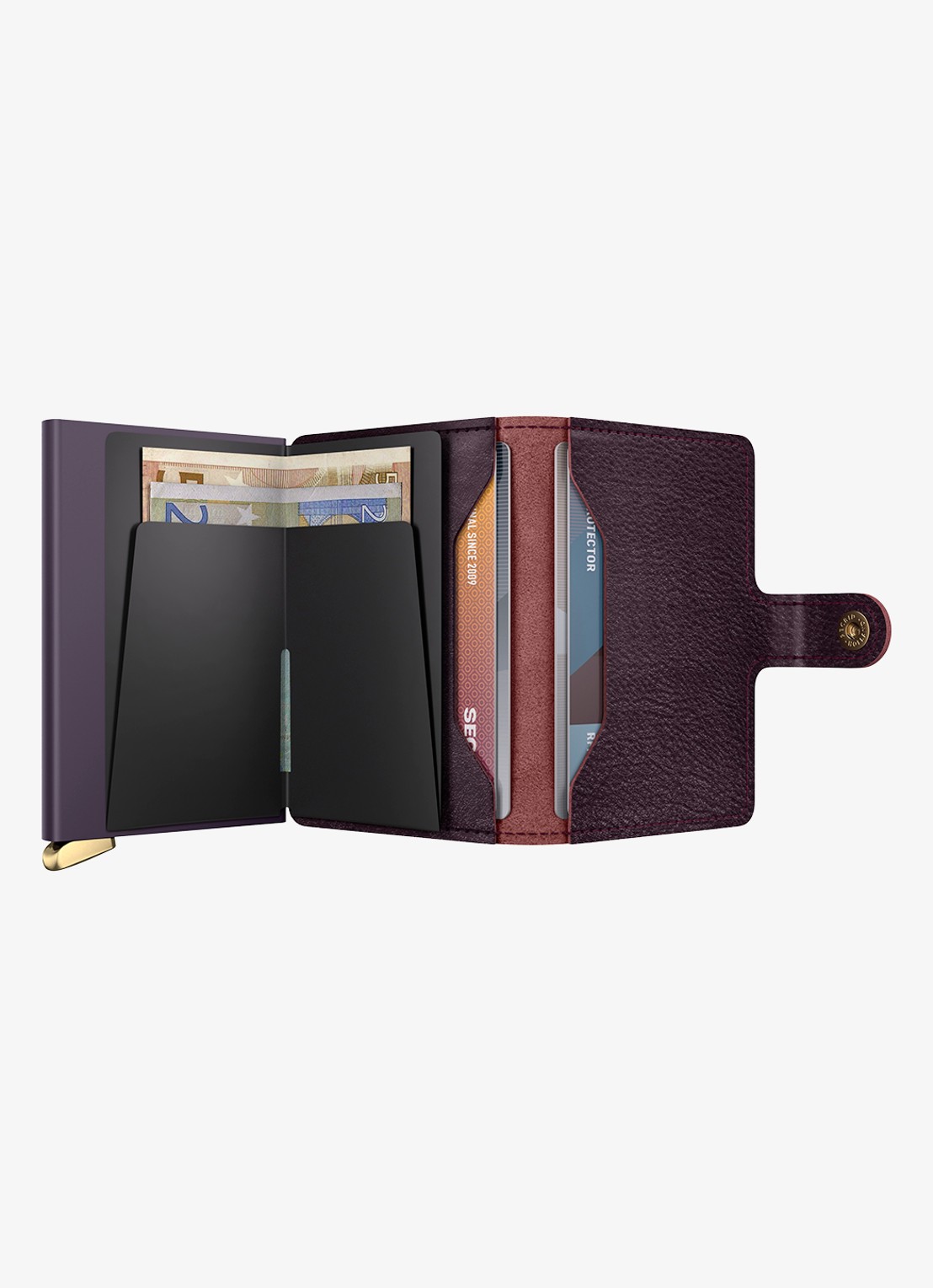 Secrid Miniwallet+ pasjeshouder van leer - detail 4 aubergine