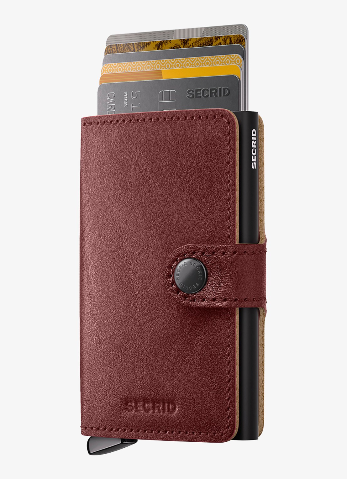 Secrid Miniwallet+ pasjeshouder van leer - voorkant 2 bruin