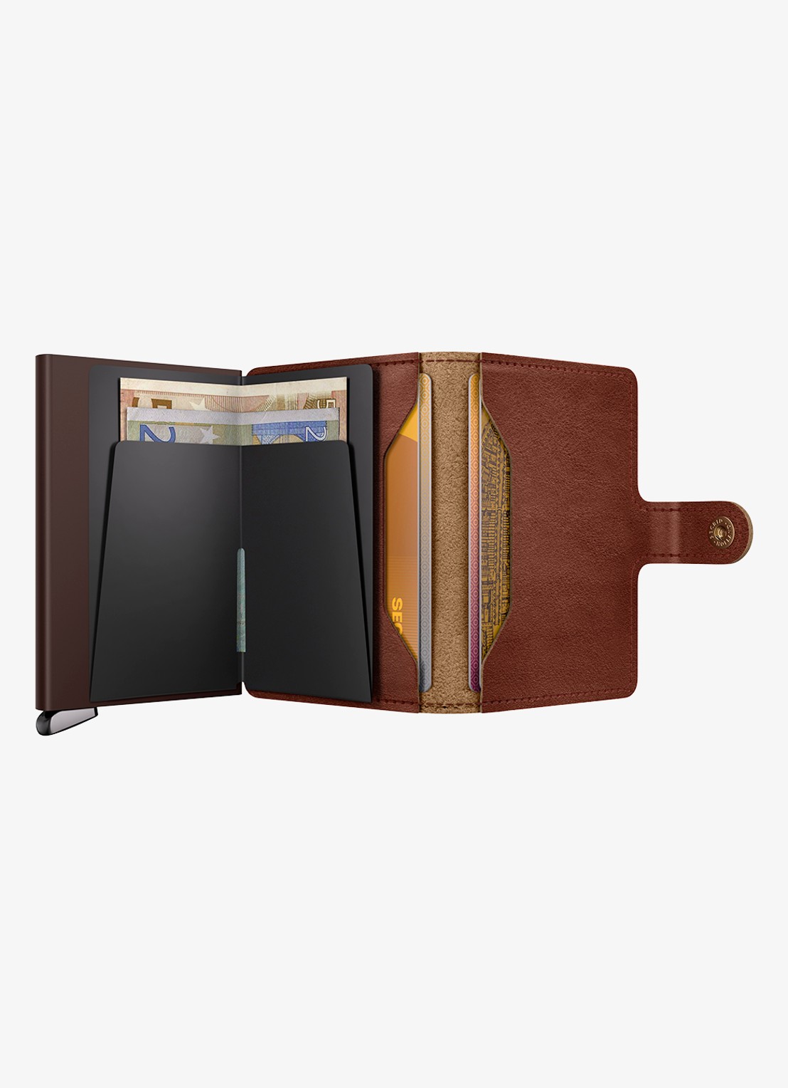 Secrid Miniwallet+ pasjeshouder van leer - detail 2 kastanjebruin