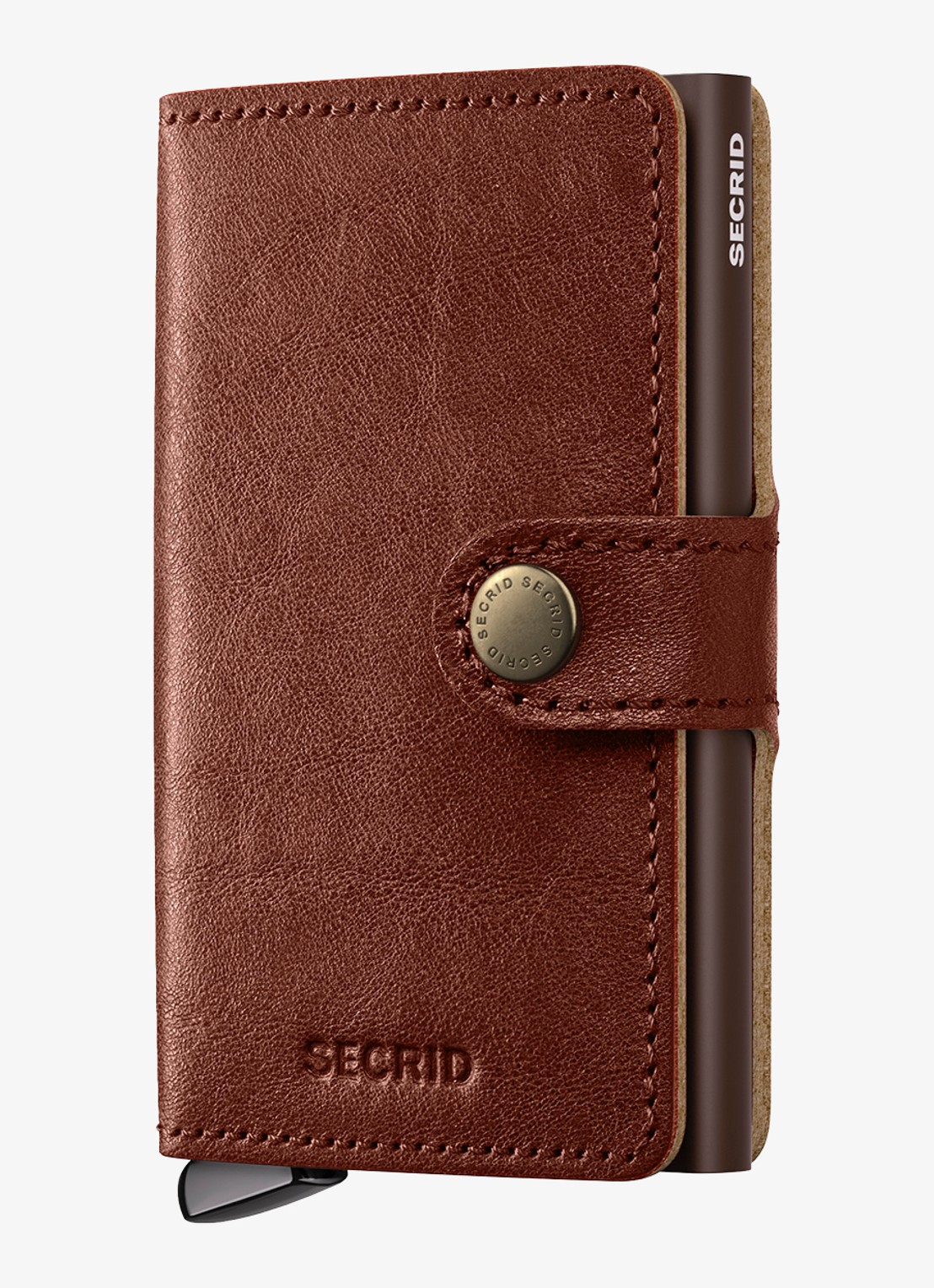 Secrid Miniwallet+ pasjeshouder van leer - voorkant 6 kastanjebruin