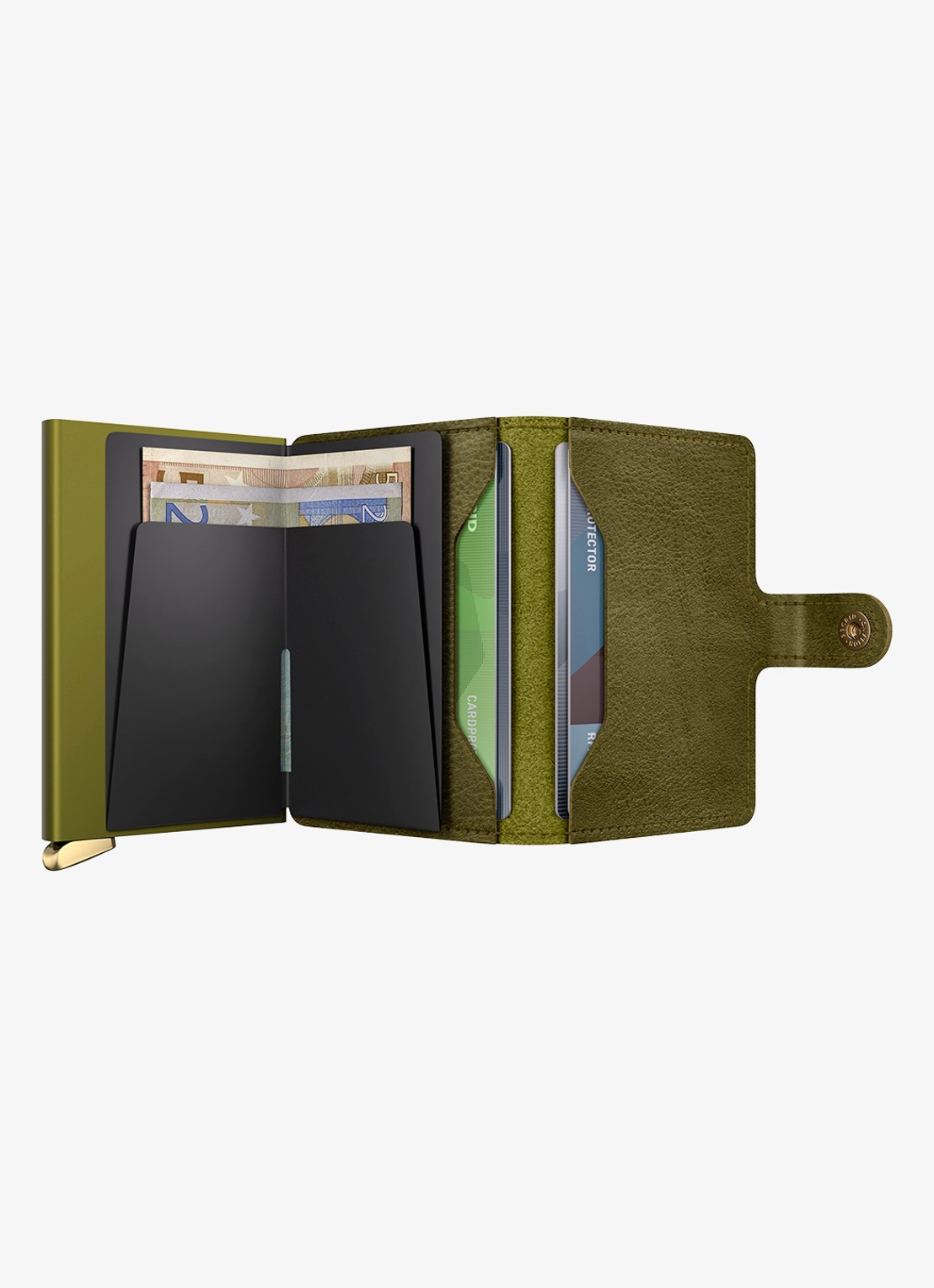 Secrid Miniwallet+ pasjeshouder van leer - detail 5 olijfgroen