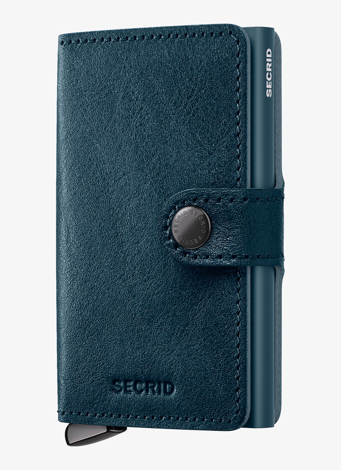 Secrid Miniwallet+ pasjeshouder van leer - voorkant 3 petrol