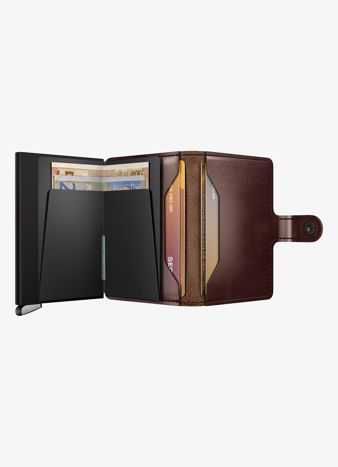 Secrid Miniwallet+ pasjeshouder van leer - detail 3 donkerbruin