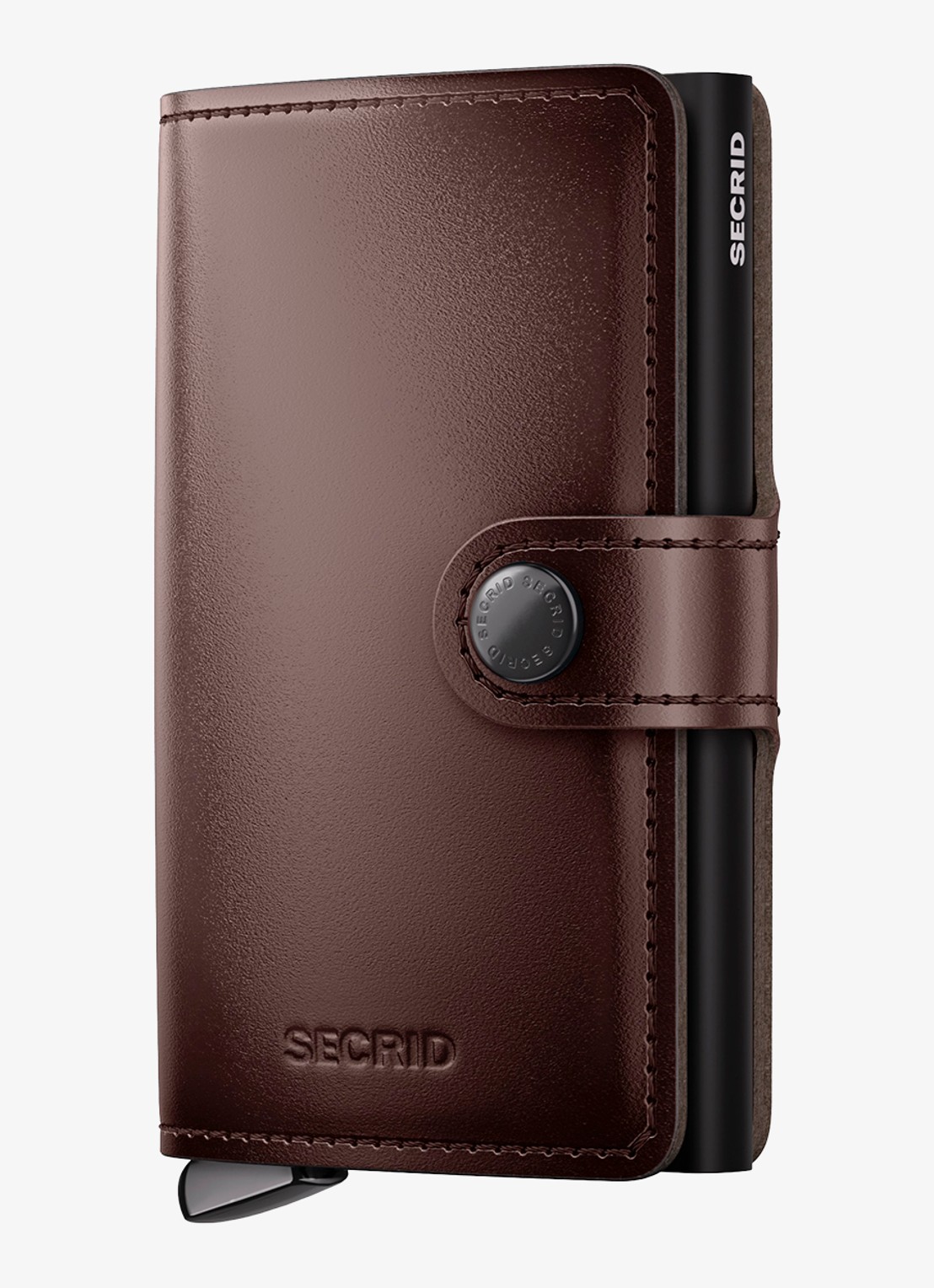 Secrid Miniwallet+ pasjeshouder van leer - voorkant 6 donkerbruin