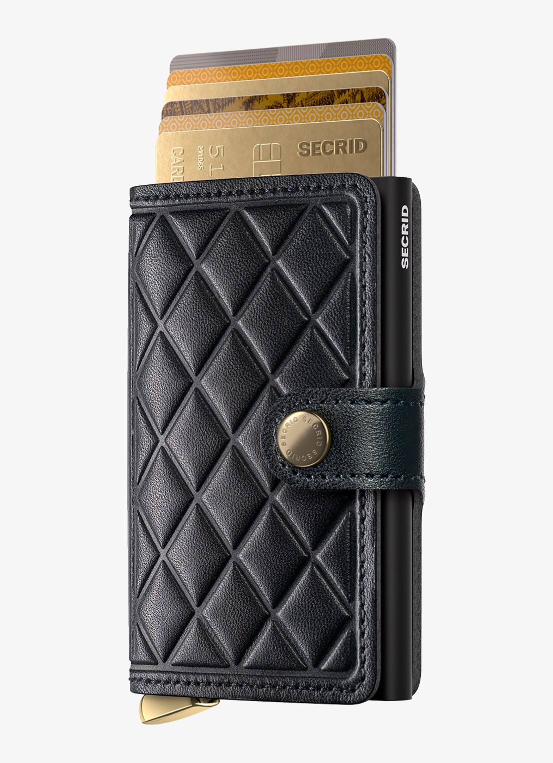 Secrid Miniwallet+ pasjeshouder van leer - voorkant zwart