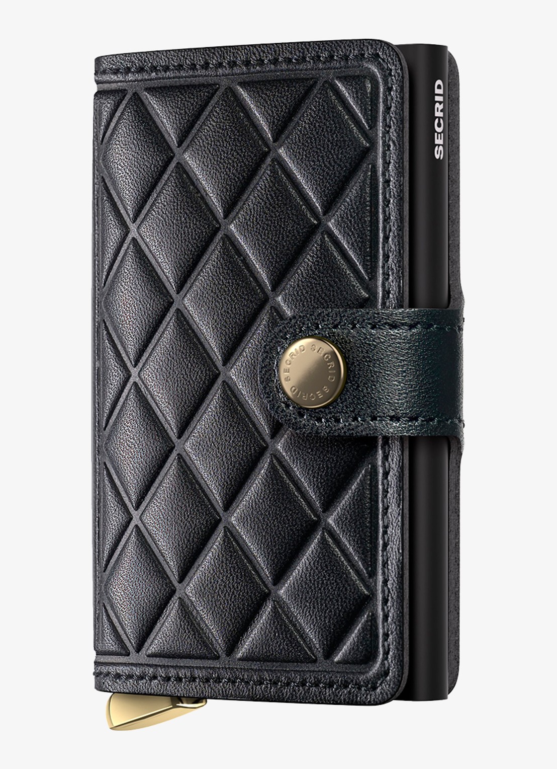 Secrid Miniwallet+ pasjeshouder van leer - voorkant 2 zwart