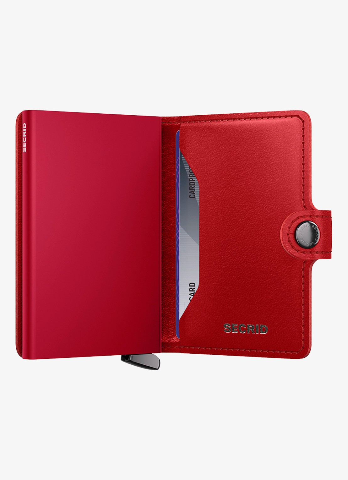 Secrid Miniwallet+ pasjeshouder van leer - achterkant rood