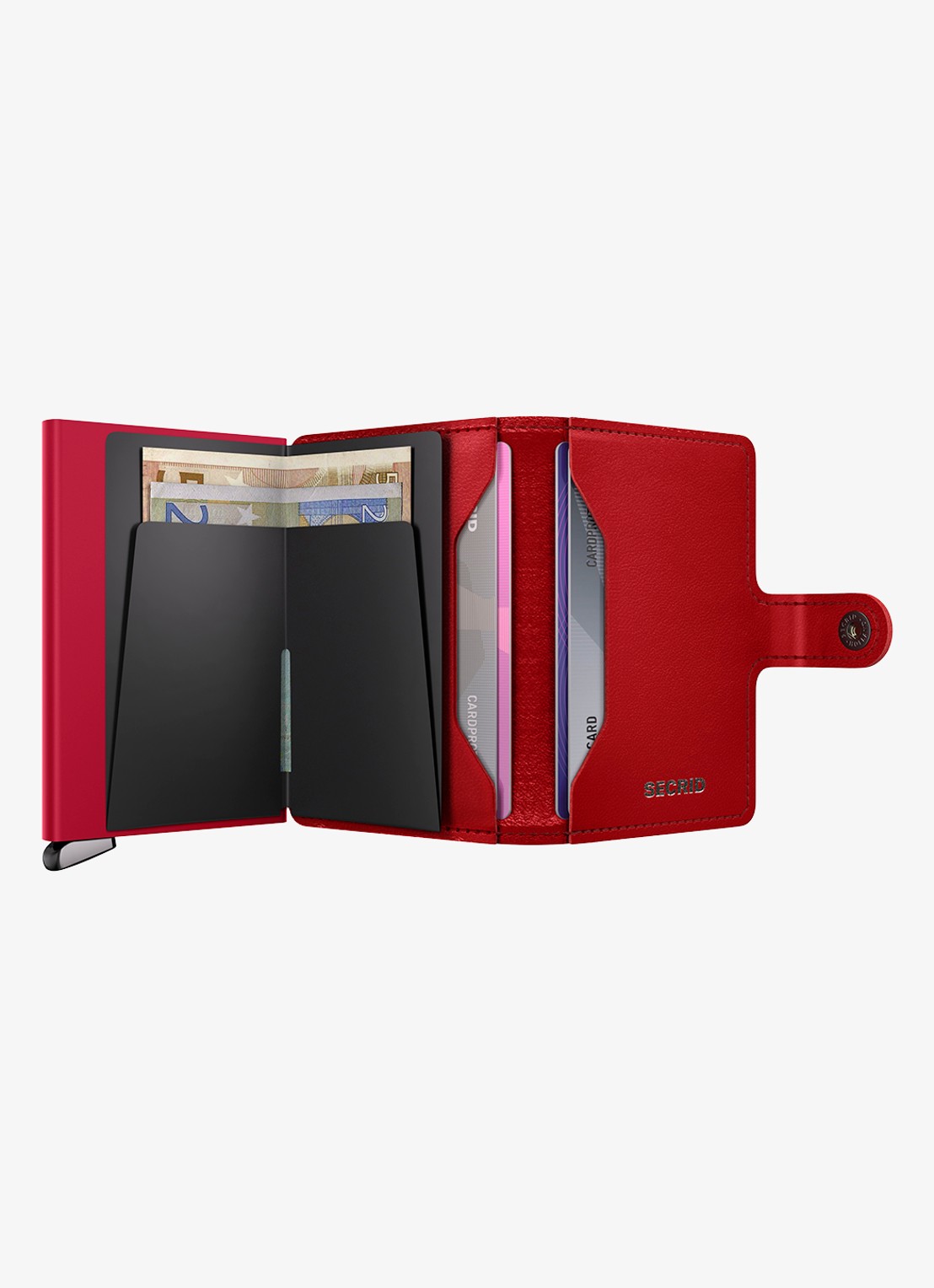 Secrid Miniwallet+ pasjeshouder van leer - detail 4 rood