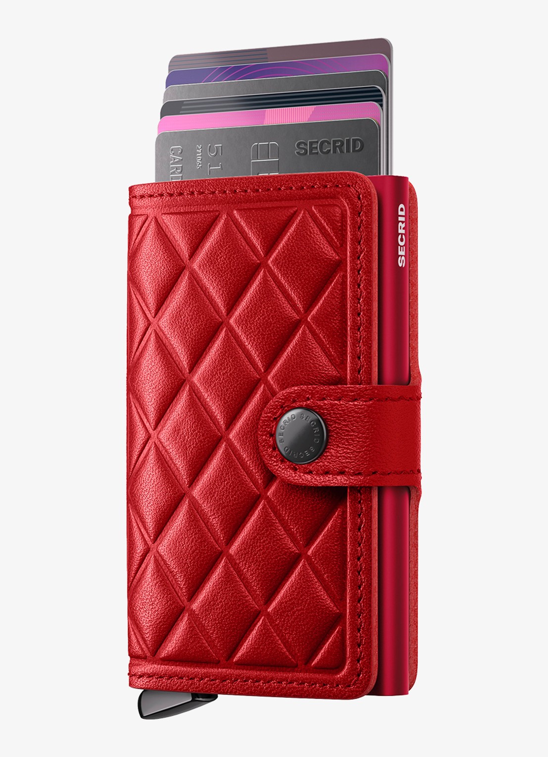Secrid Miniwallet+ pasjeshouder van leer - voorkant 2 rood