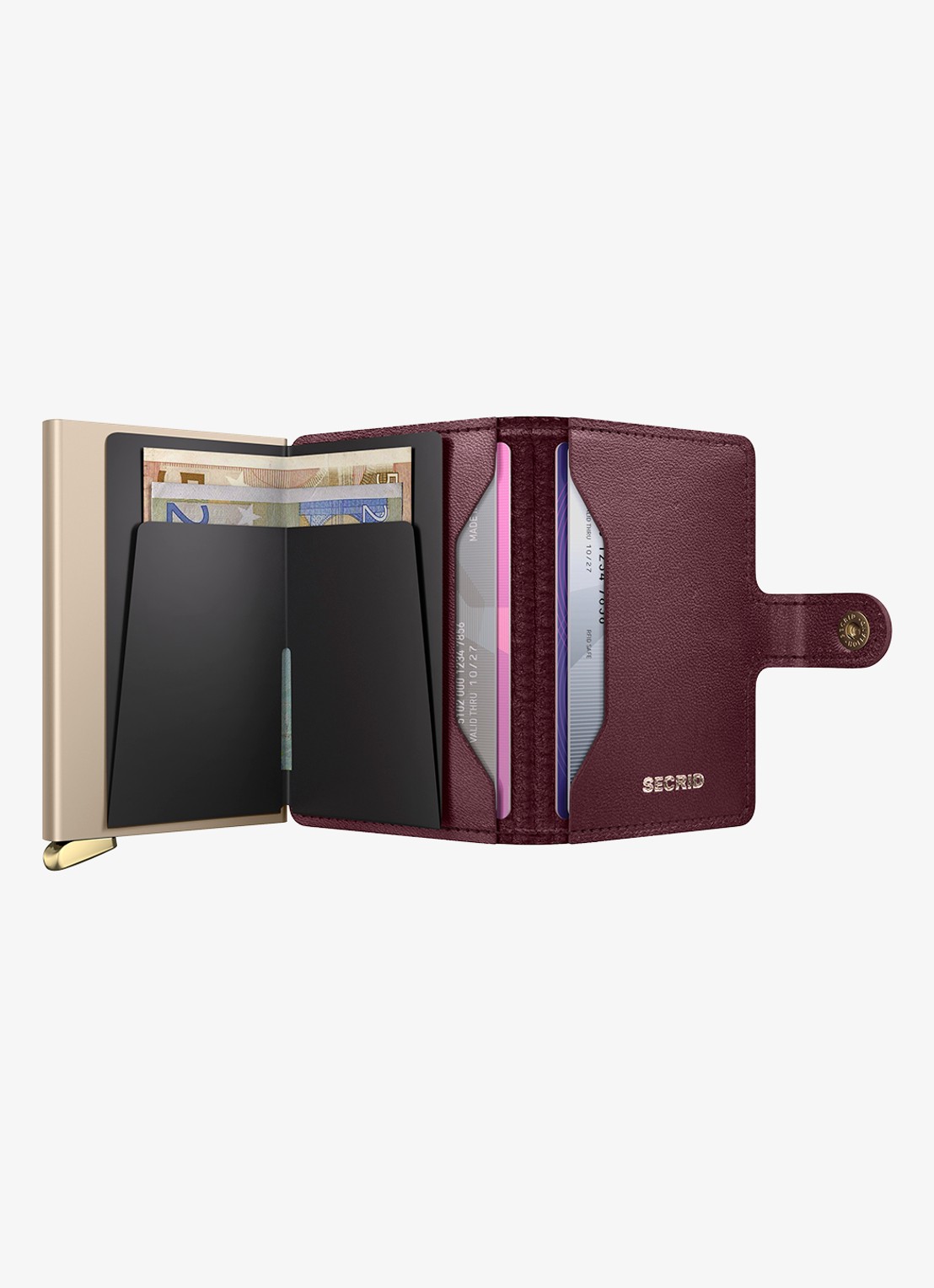 Secrid Miniwallet+ pasjeshouder van leer - detail 2 bordeauxrood