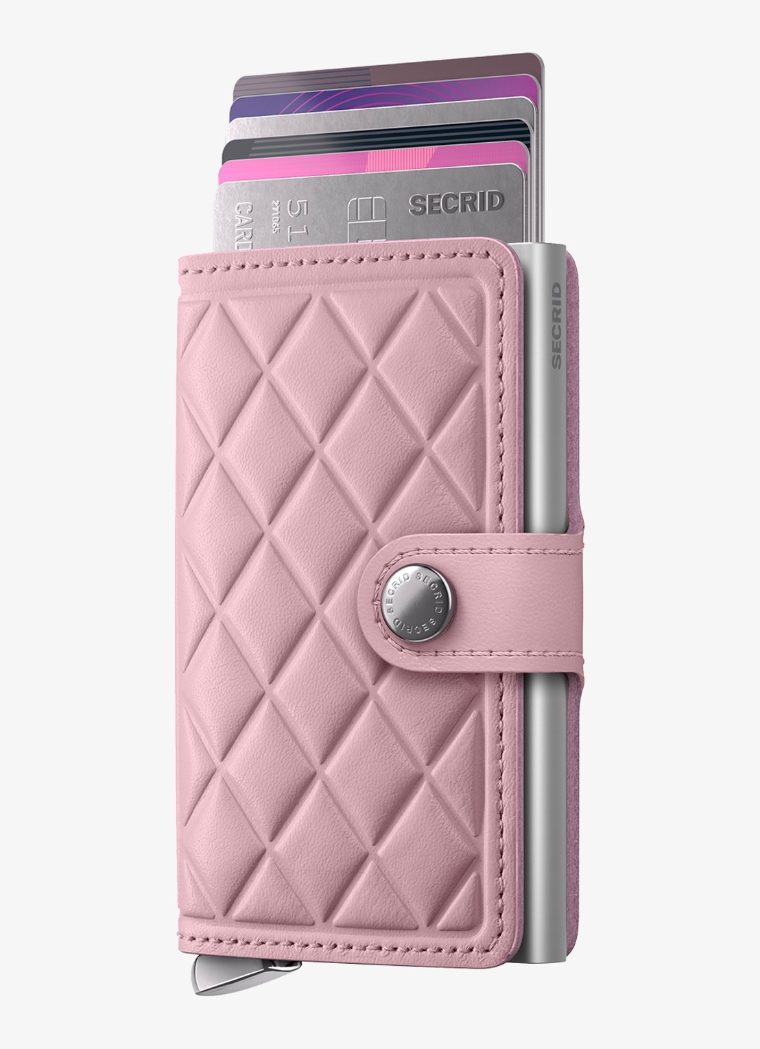 Secrid Miniwallet+ pasjeshouder van leer - voorkant 2 lichtroze