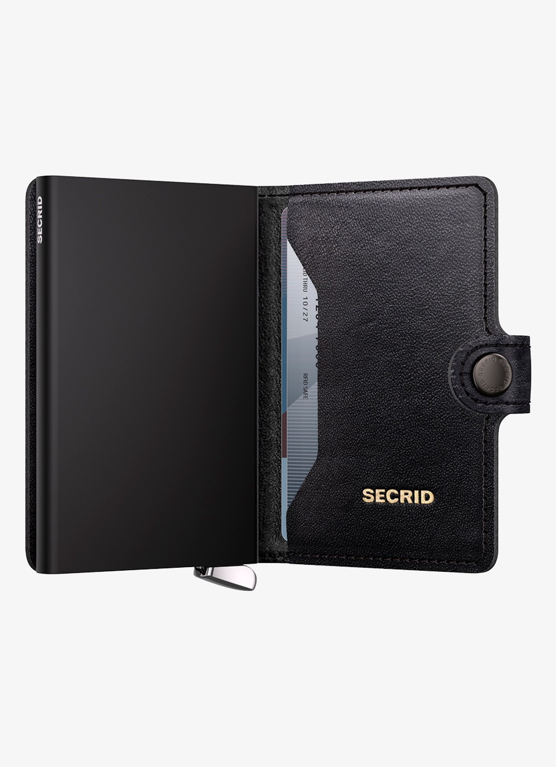 Secrid Miniwallet+ pasjeshouder van leer - achterkant 7 zwart