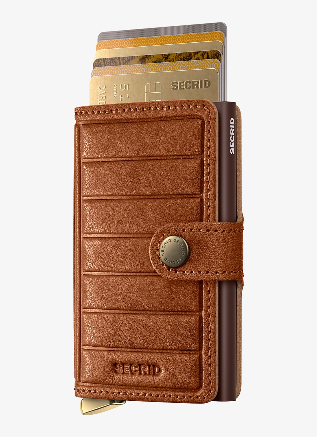 Secrid Miniwallet+ pasjeshouder van leer - voorkant cognac